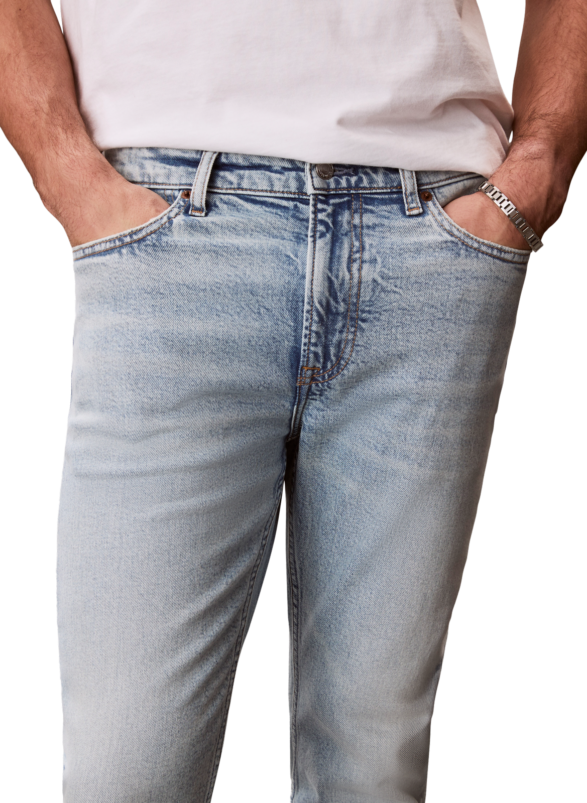Slim fit jeans in washed cotton denim CALVIN KLEIN Blue