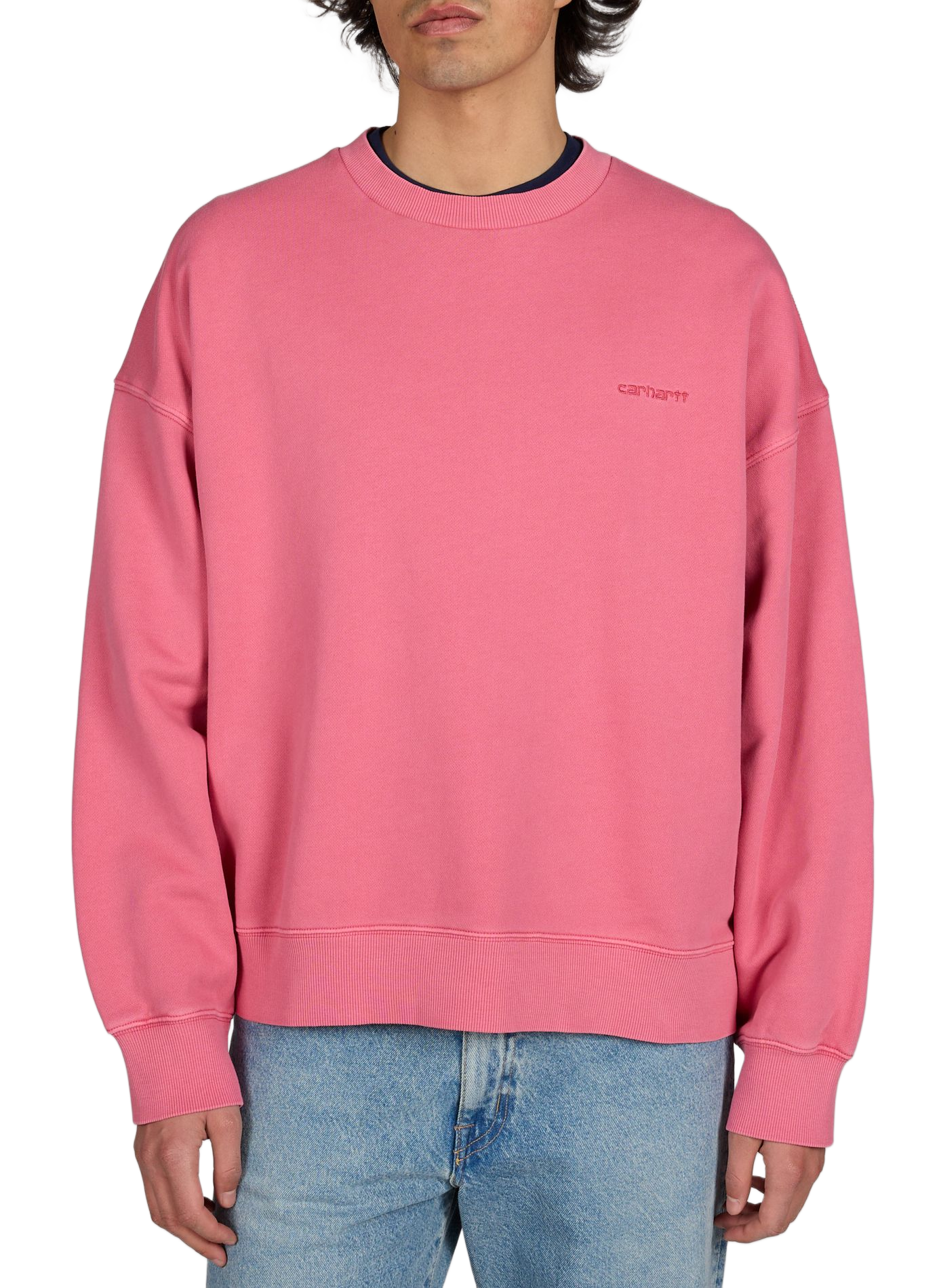 Oversized cotton logo sweater CARHARTT WIP Pink