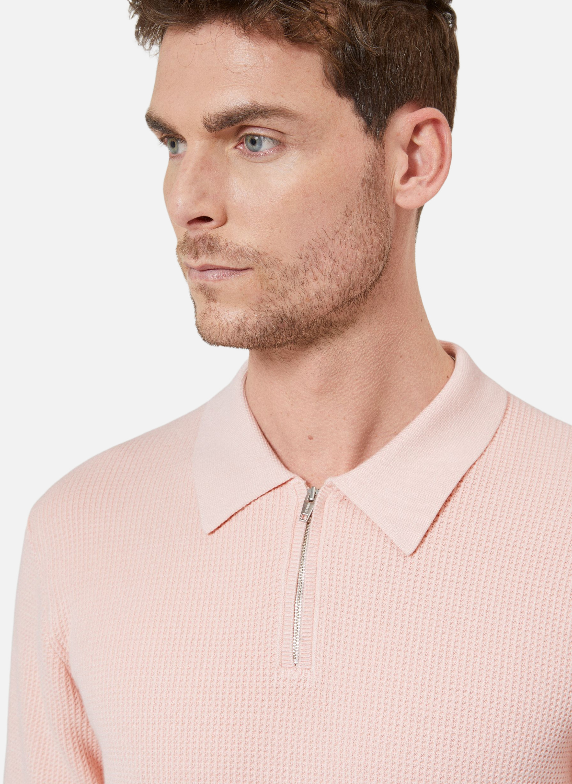 Pull col polo à zip THE KOOPLES Rose
