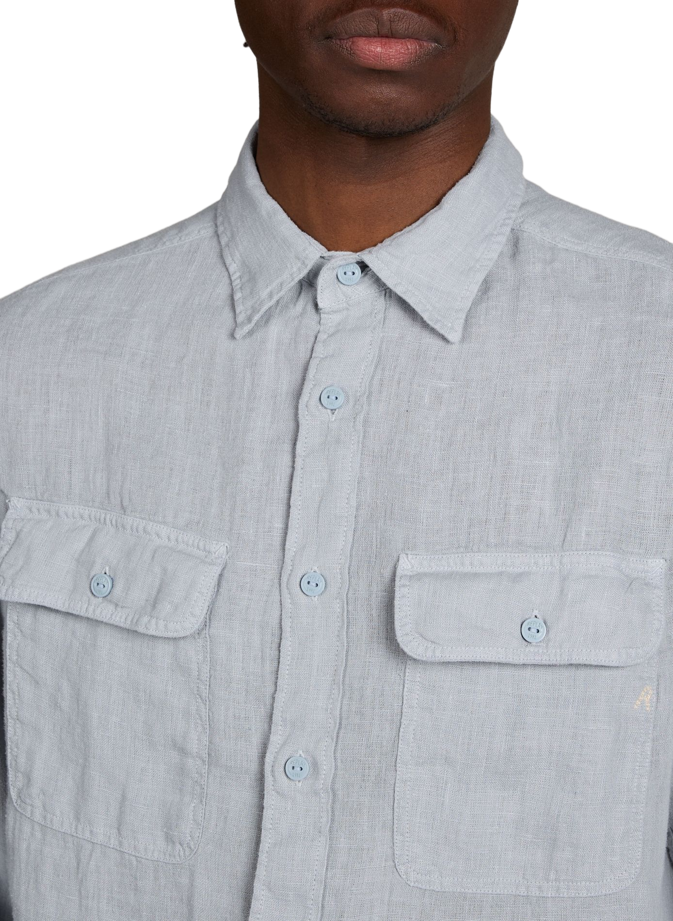Straight linen shirt with pockets REPLAY Blue