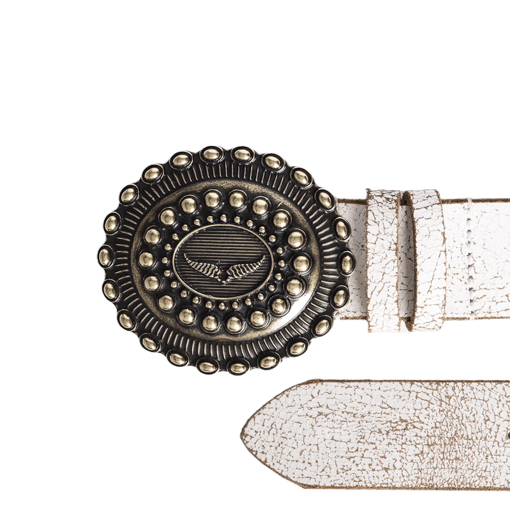 Ceinture stylé western en cuir santa fe ZADIG&VOLTAIRE Blanc