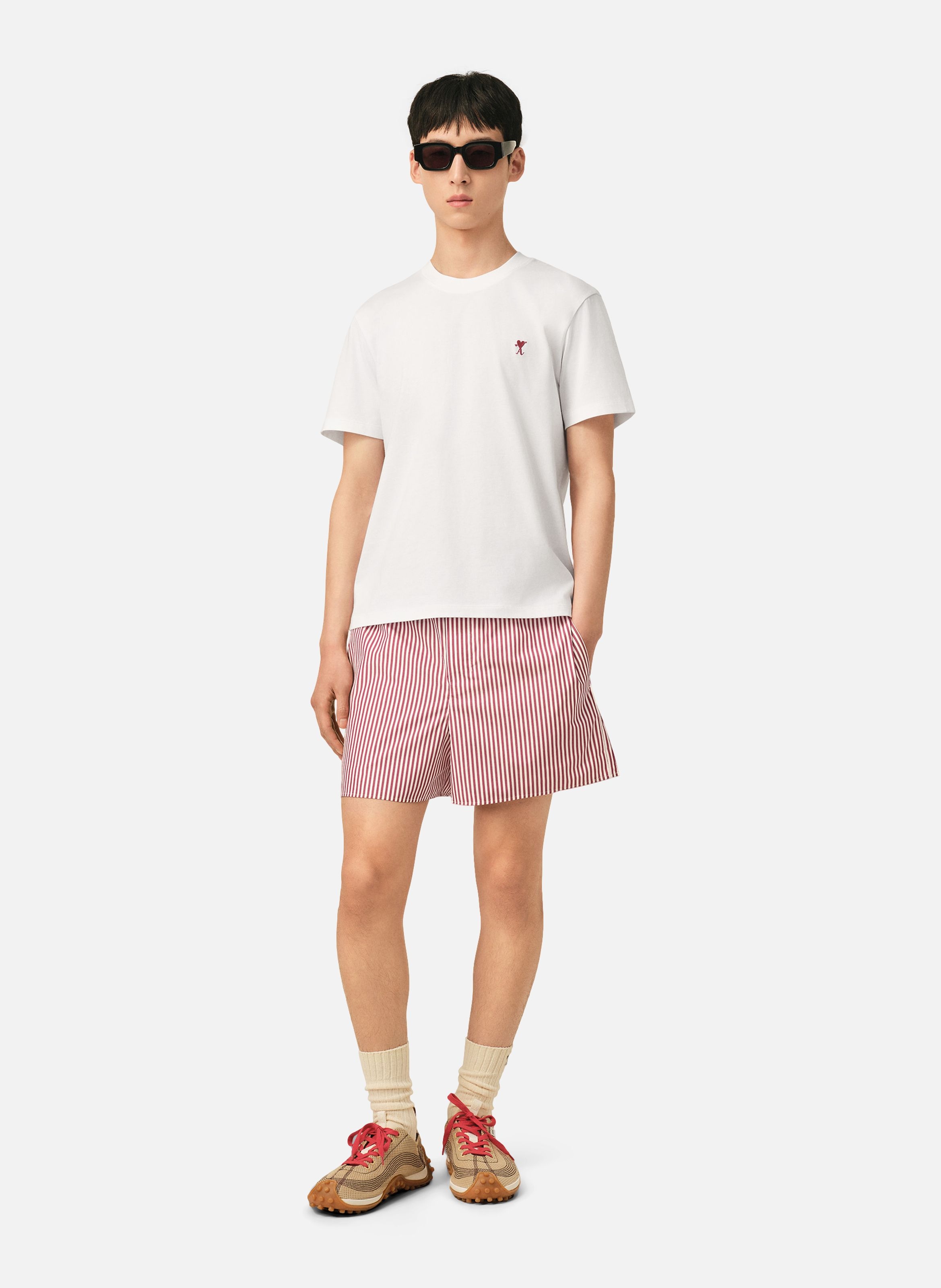 T-shirt ami de coeur en coton AMI PARIS Blanc
