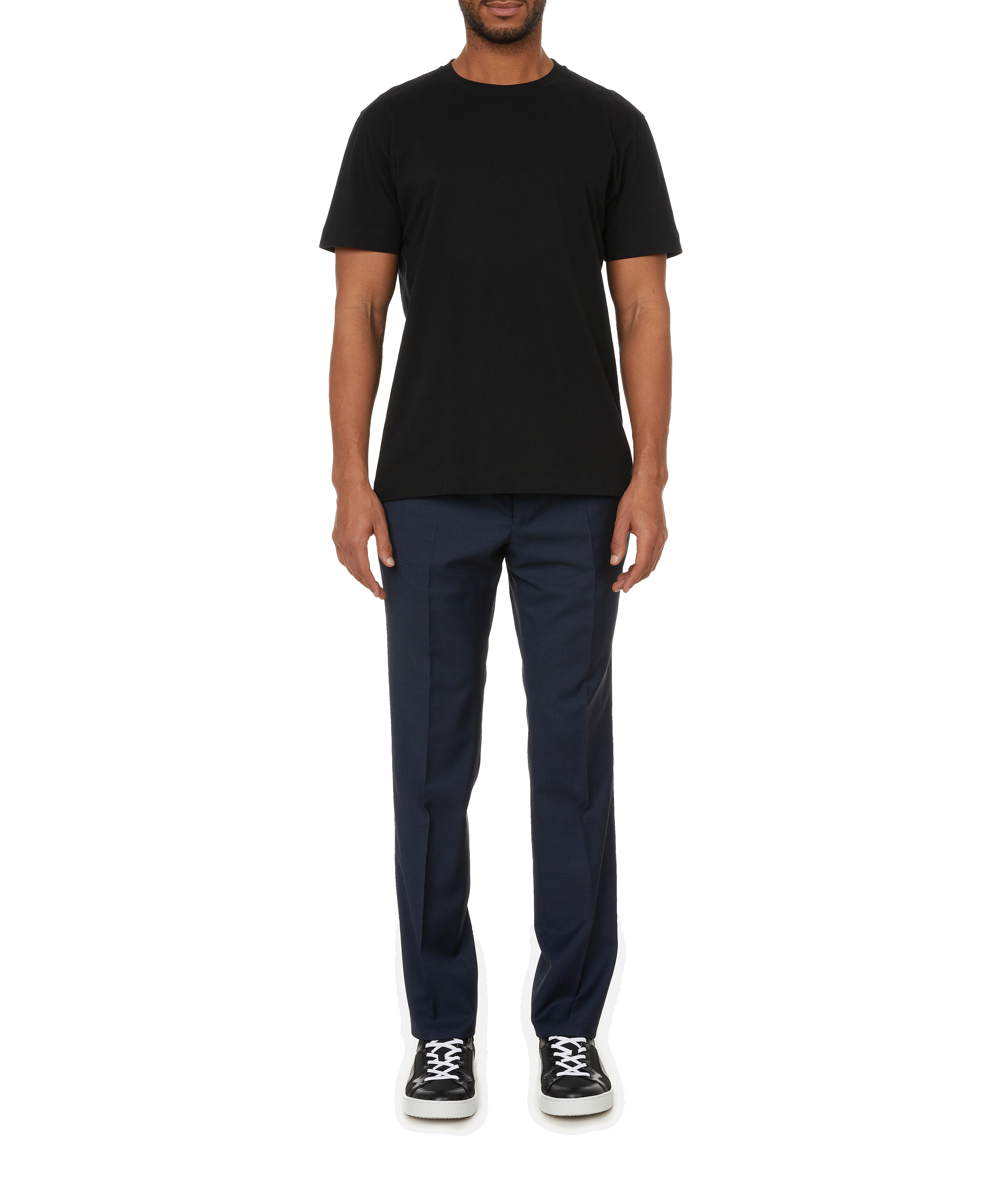 Organic cotton round-neck T-shirt AU PRINTEMPS PARIS Black