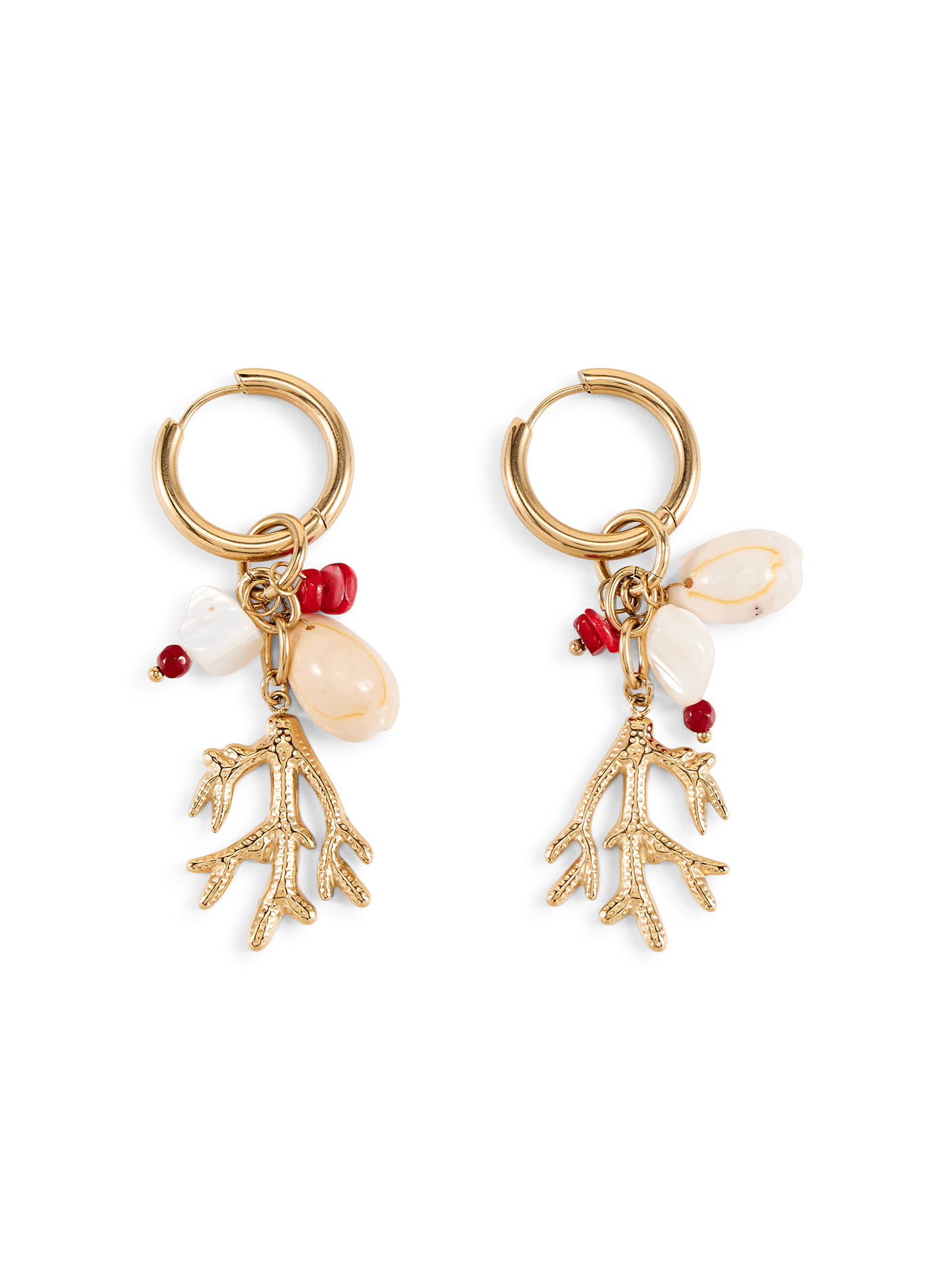 Boucles d'oreilles créoles à breloques AU PRINTEMPS PARIS Doré