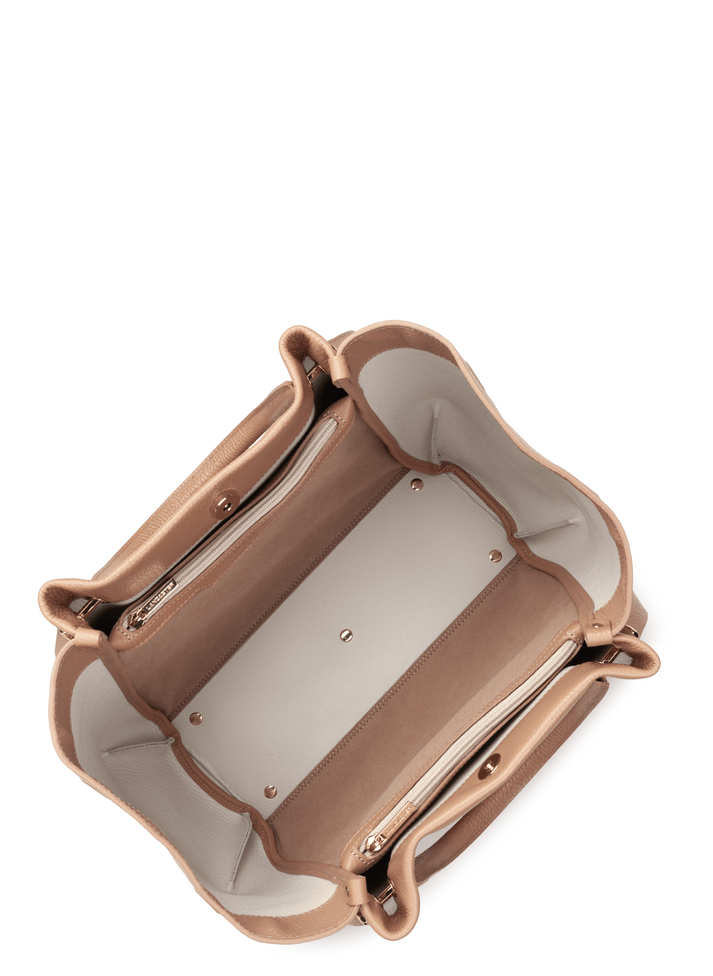 Extra large tote bag - foulonné double louisa LANCASTER Beige