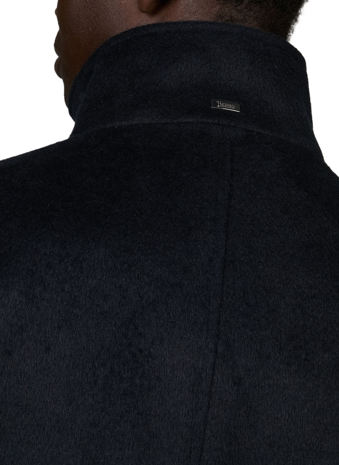 Textured coat with high collar HERNO Blue