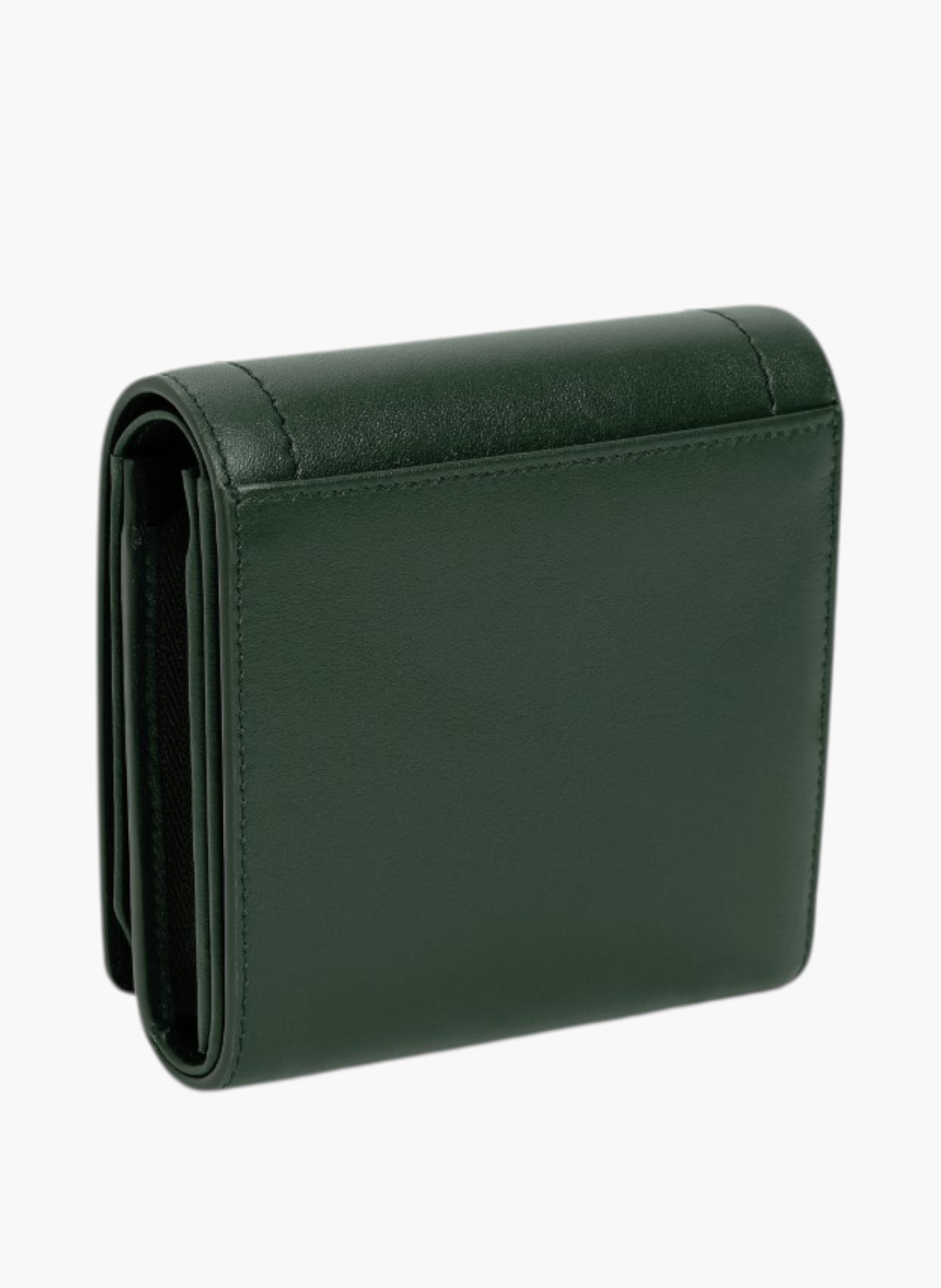 Petit portefeuille à rabat louison en cuir lisse LE TANNEUR Vert