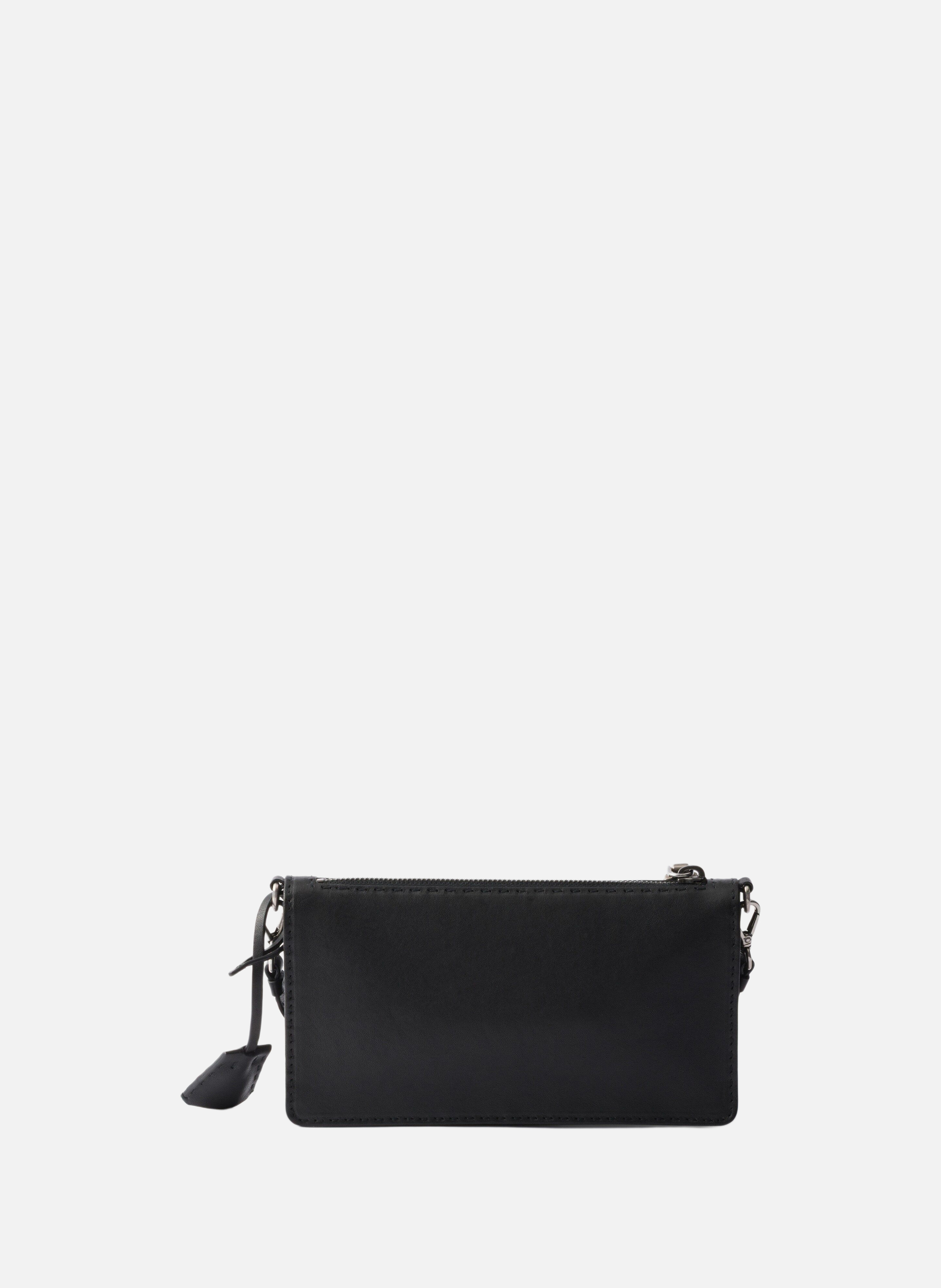 Pochette en cuir vieilli PRADA Noir