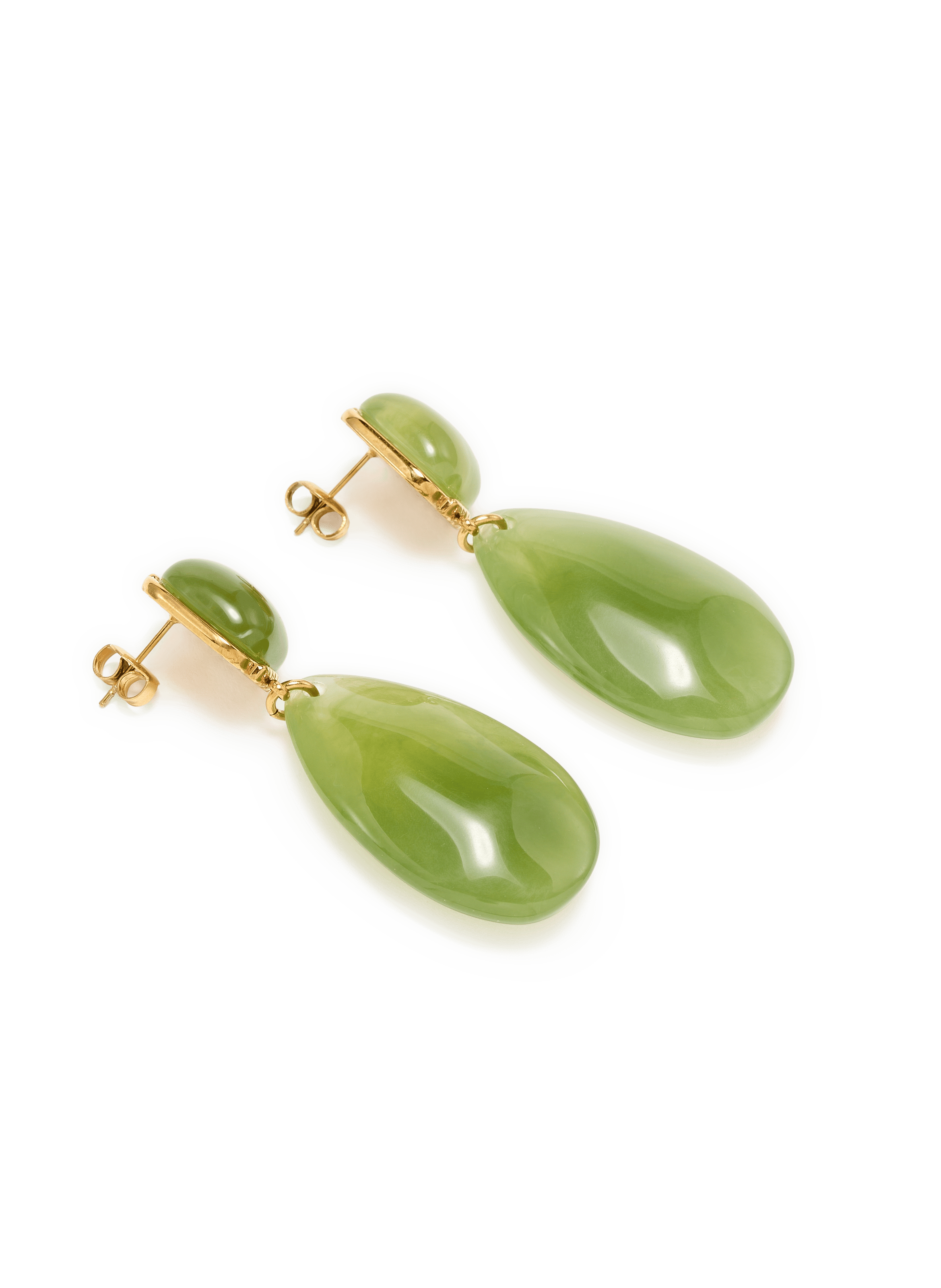 Boucles d'oreilles en résine AU PRINTEMPS PARIS Vert