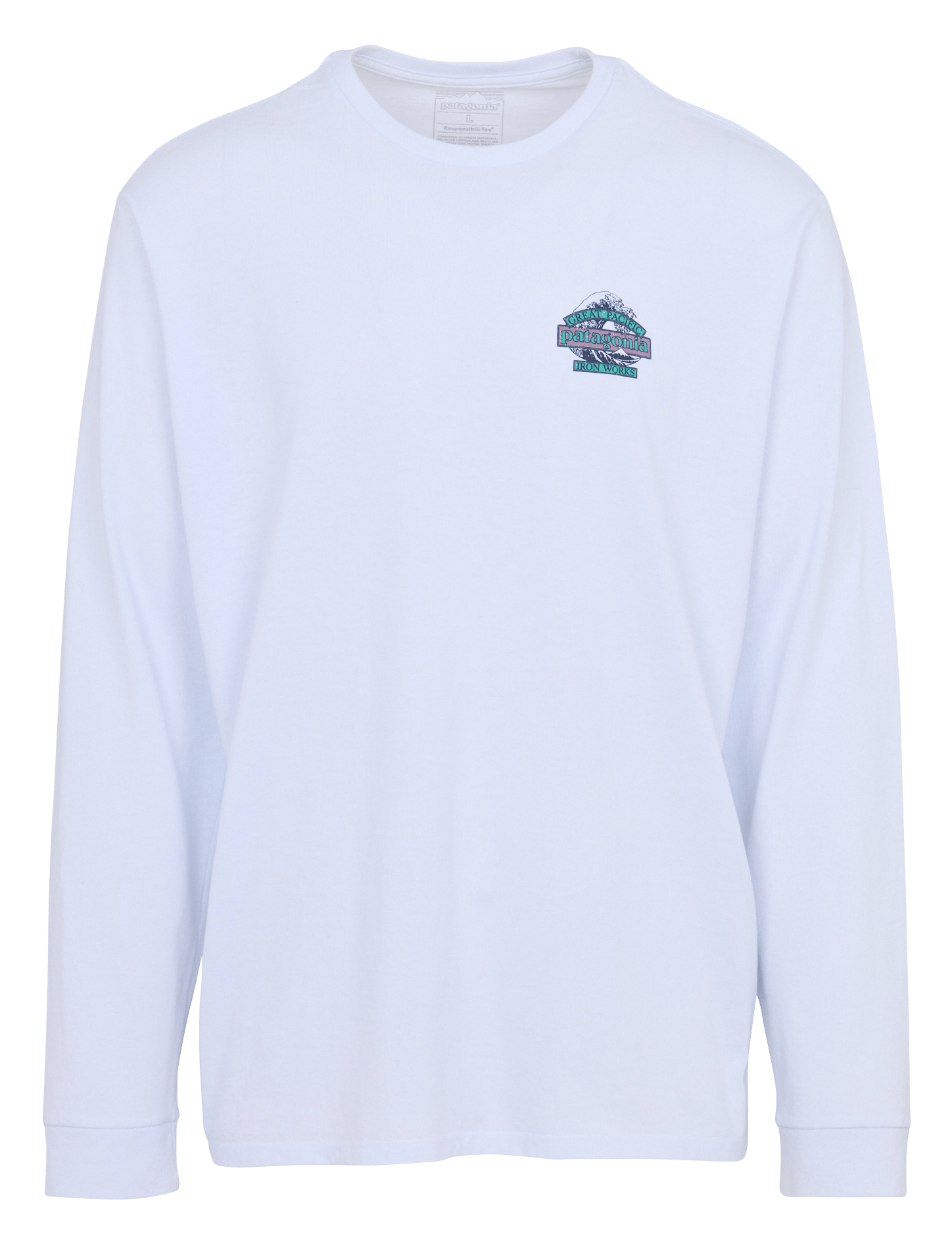 T-shirt met ronde hals en rechte pasvorm van gerecycled katoenmengsel PATAGONIA Wit