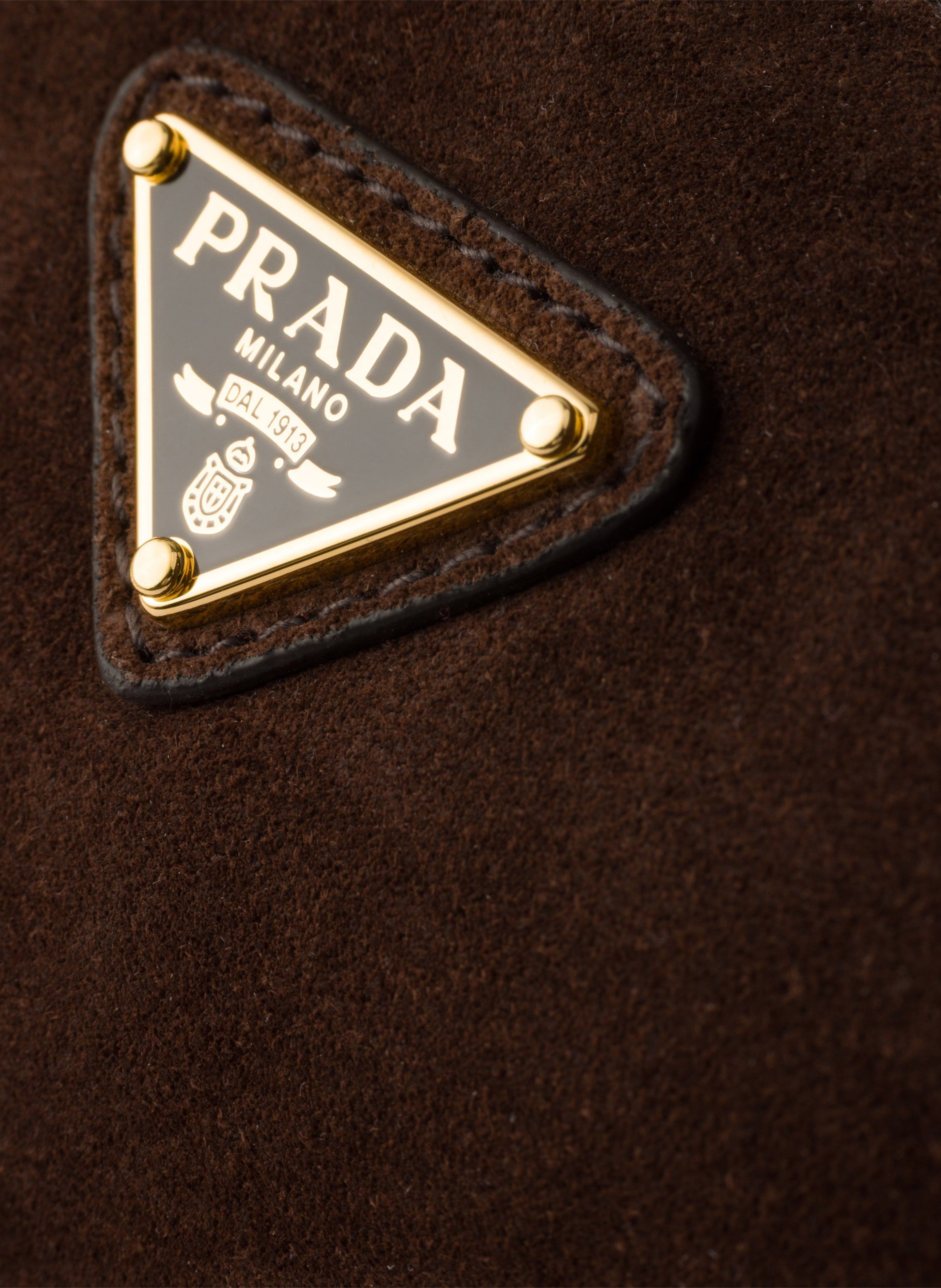 Mini sac en veau velours PRADA Marron