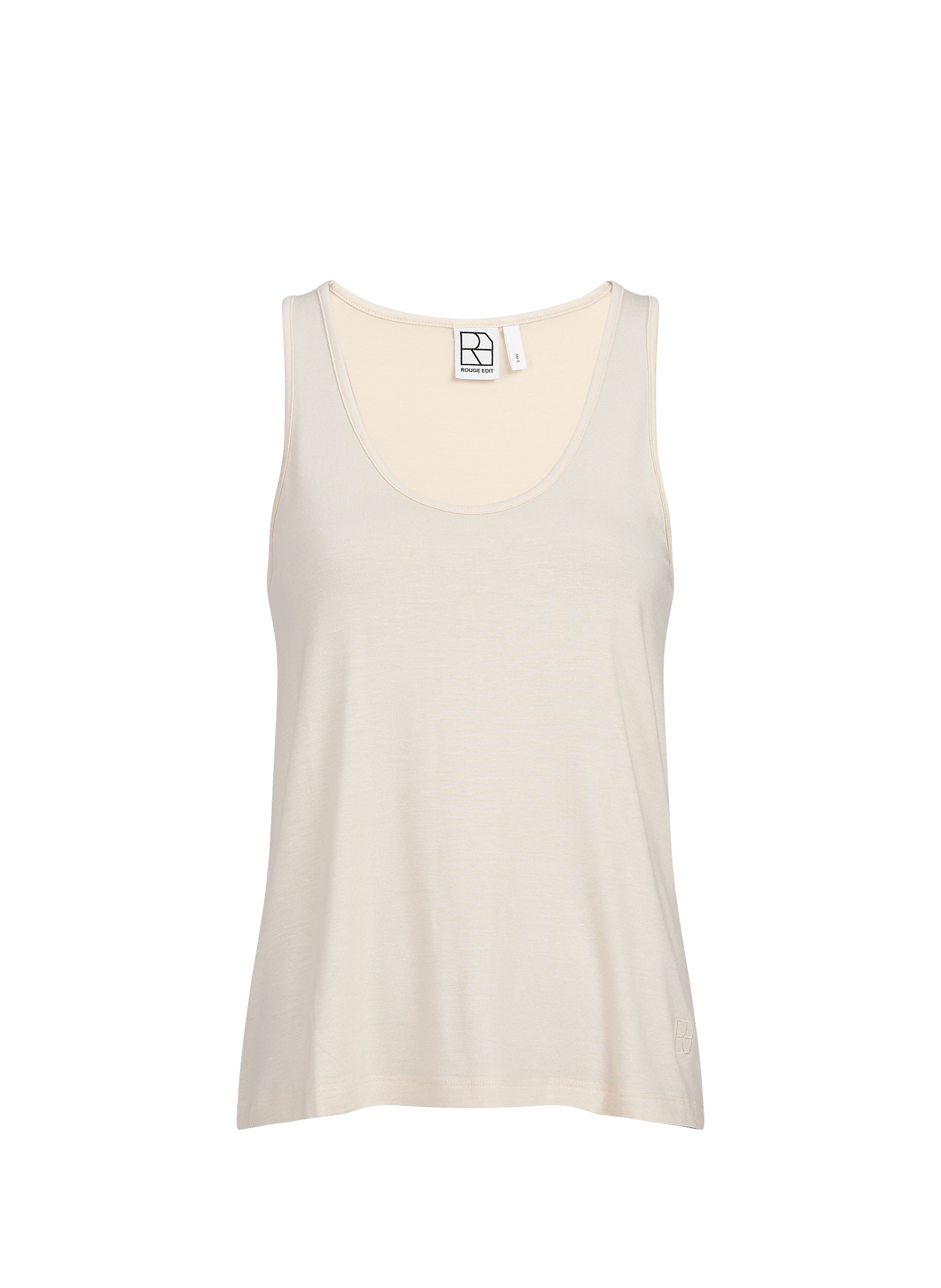 Straight round neck tank top ROUGE EDIT Beige