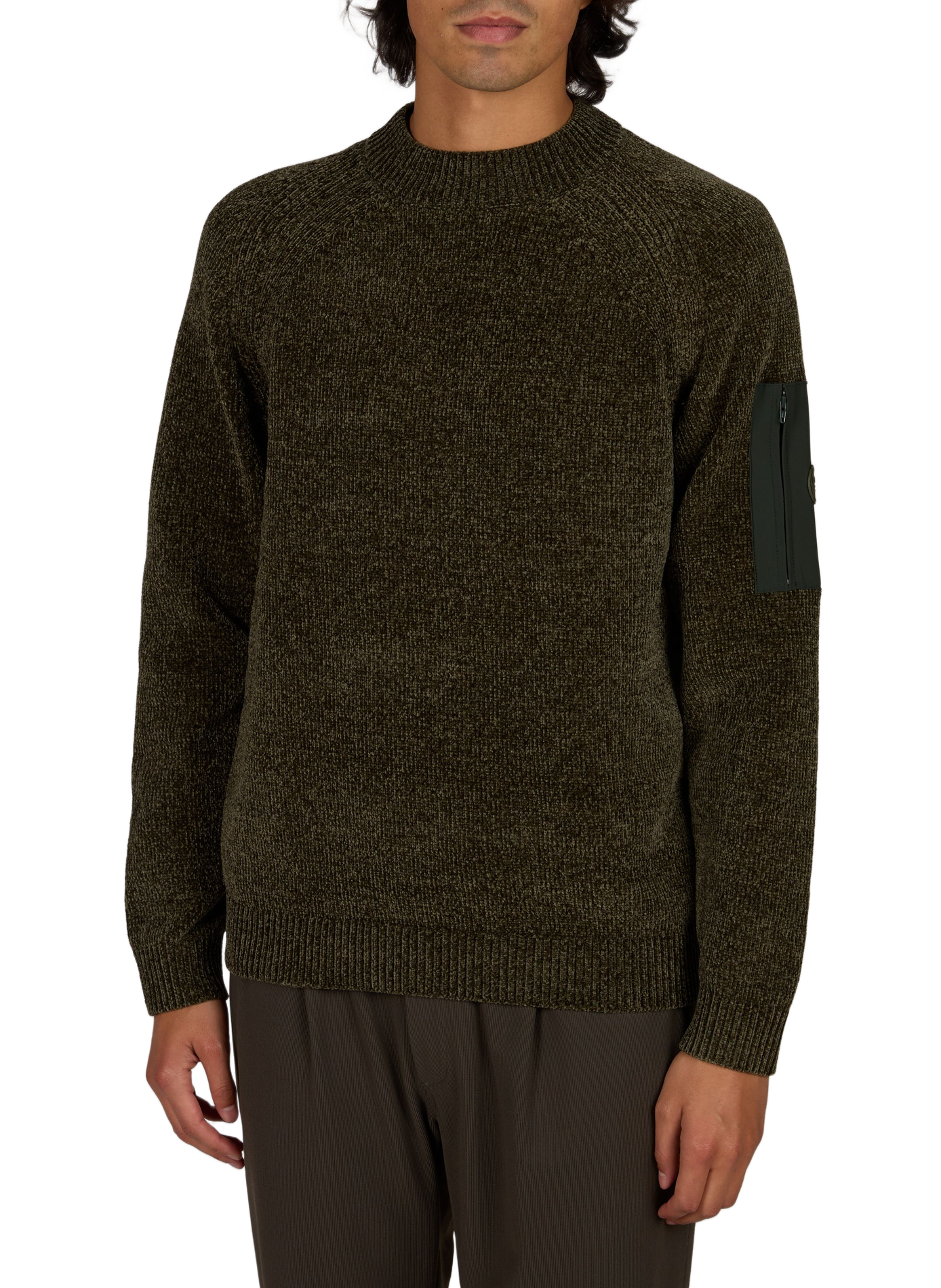 Pull Javier Gordona col rond droit uni 1789 CALA Kaki