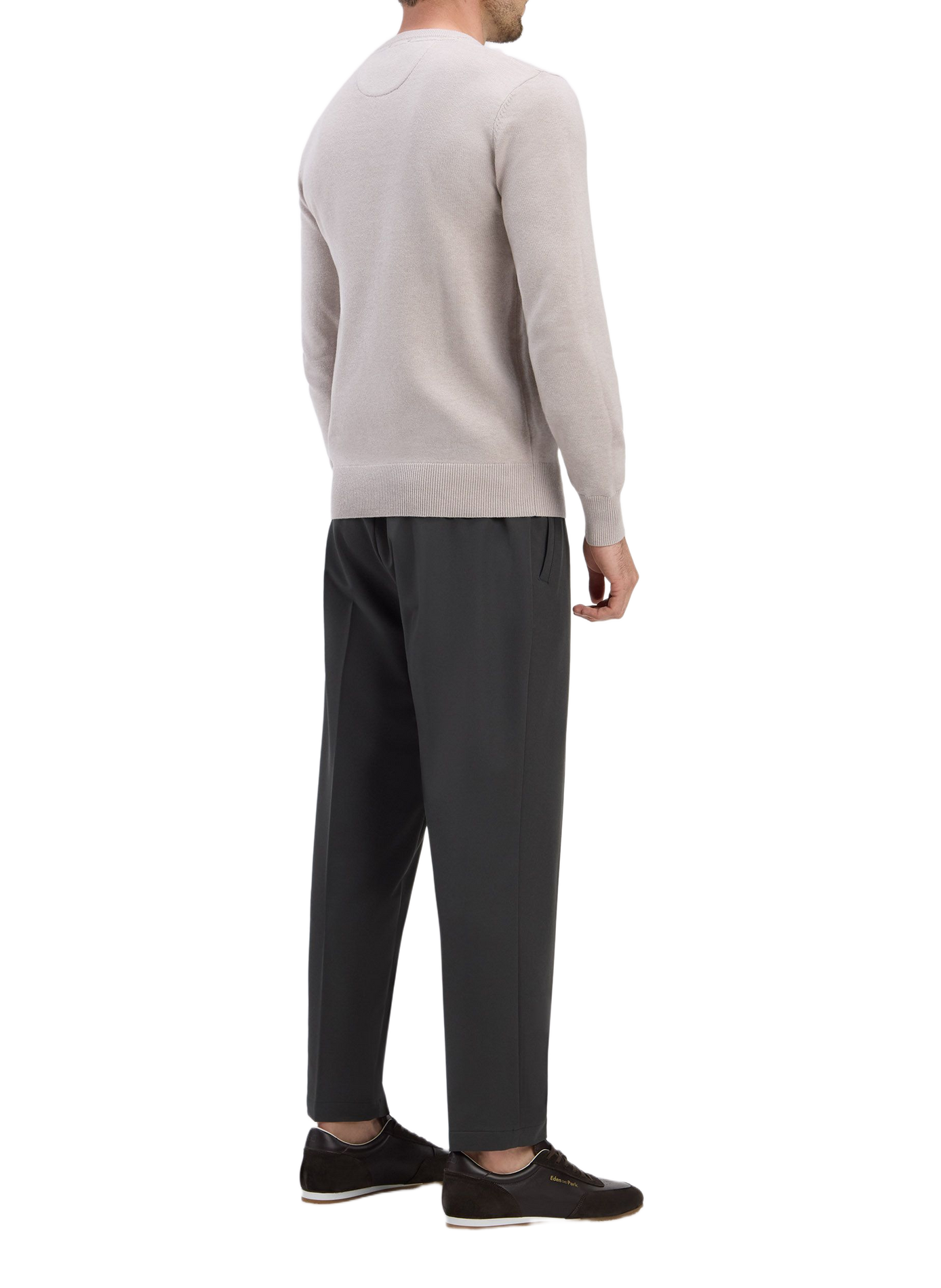 Pantalon slim à taille élastiquée EDEN PARK Khaki