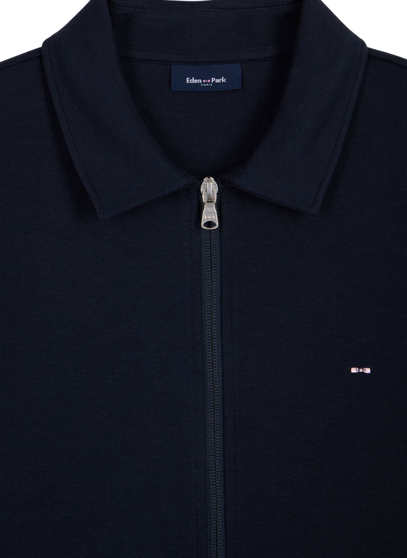 Sweat col classique en coton mélangé EDEN PARK Blauw
