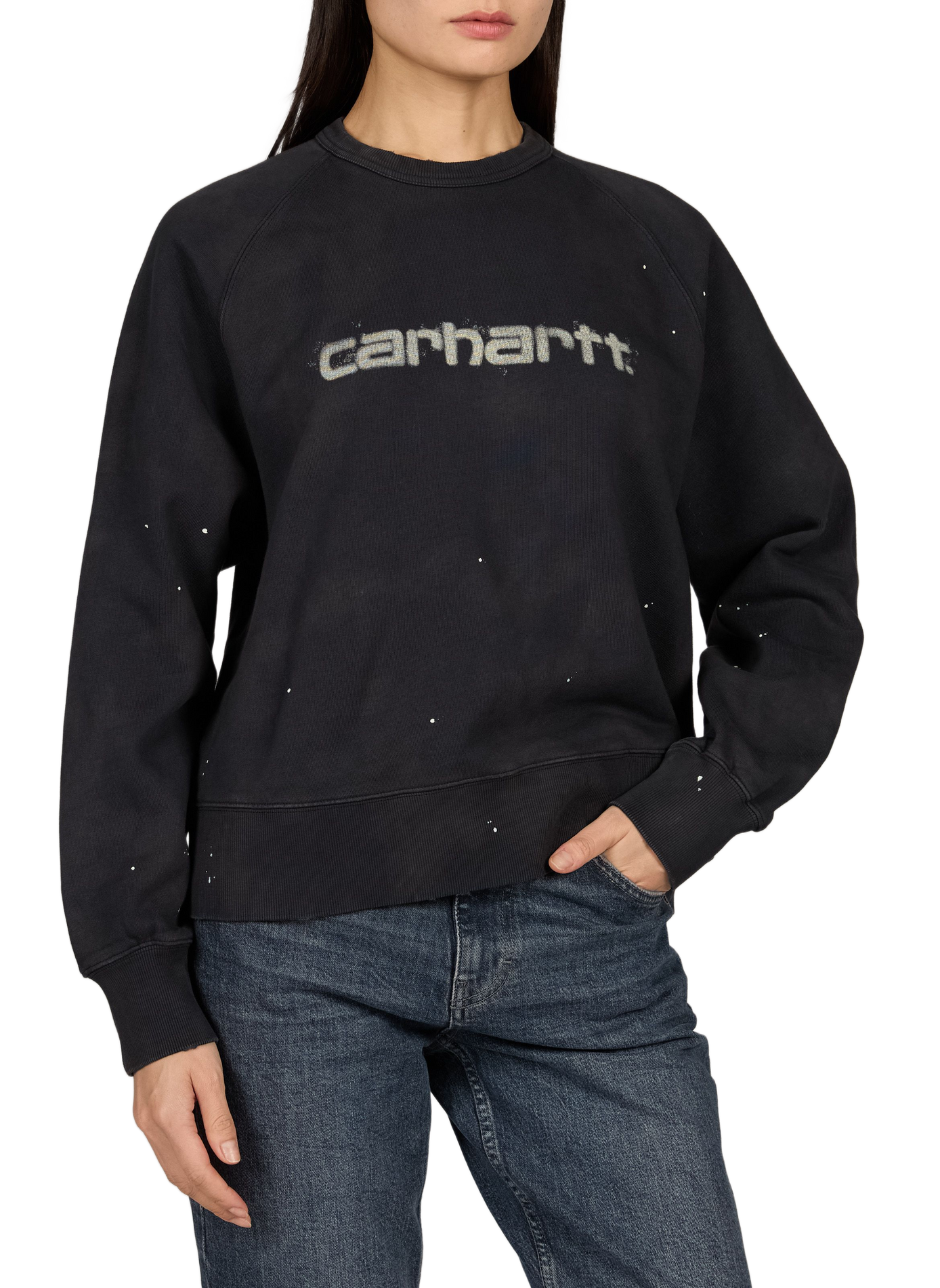 Sweatshirt mit Rundhalsausschnitt und Siebdruck CARHARTT WIP Schwarz