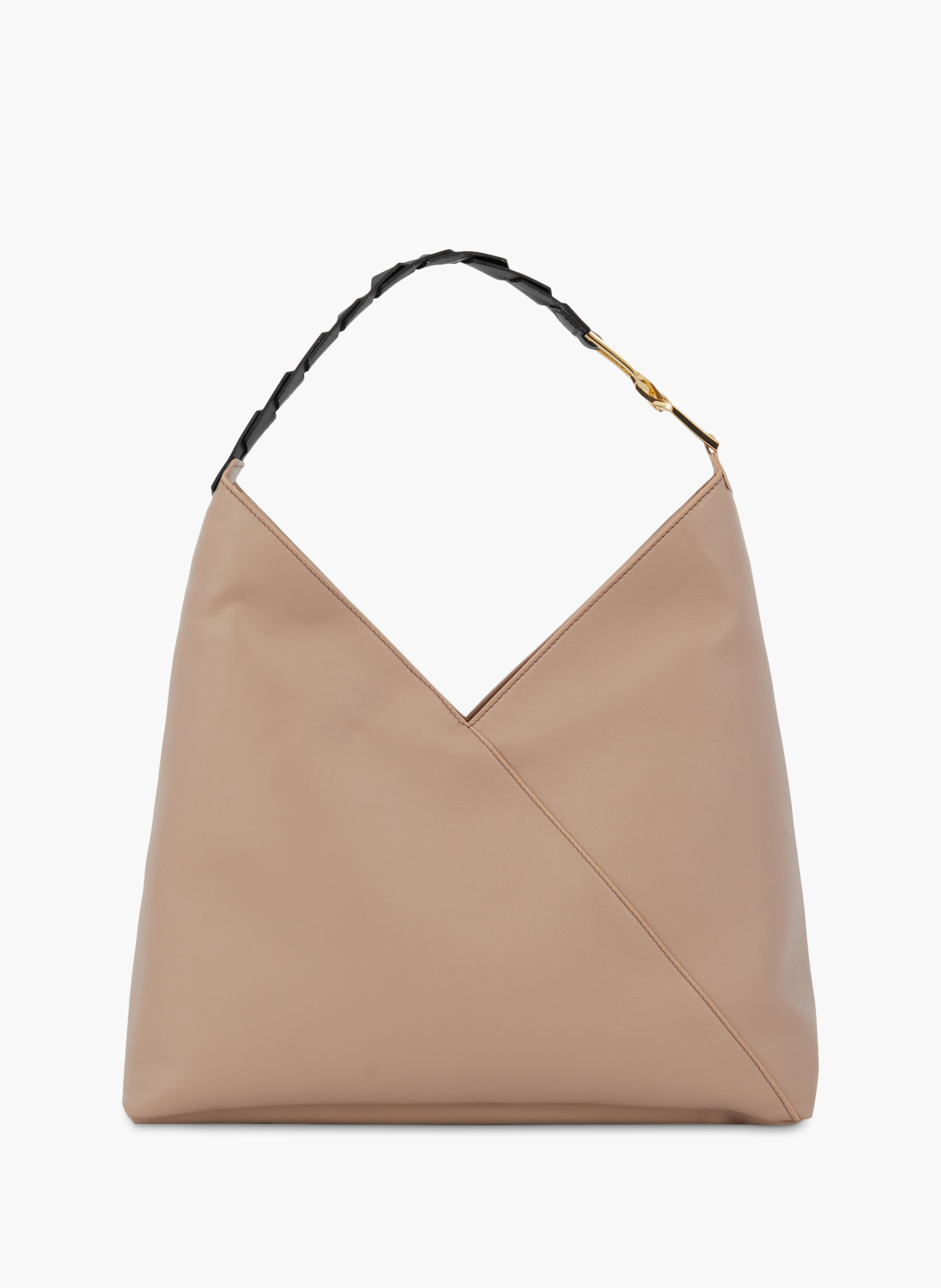 Sac hobo pagode de lancel en cuirs de vachette graine & lisse LANCEL Beige