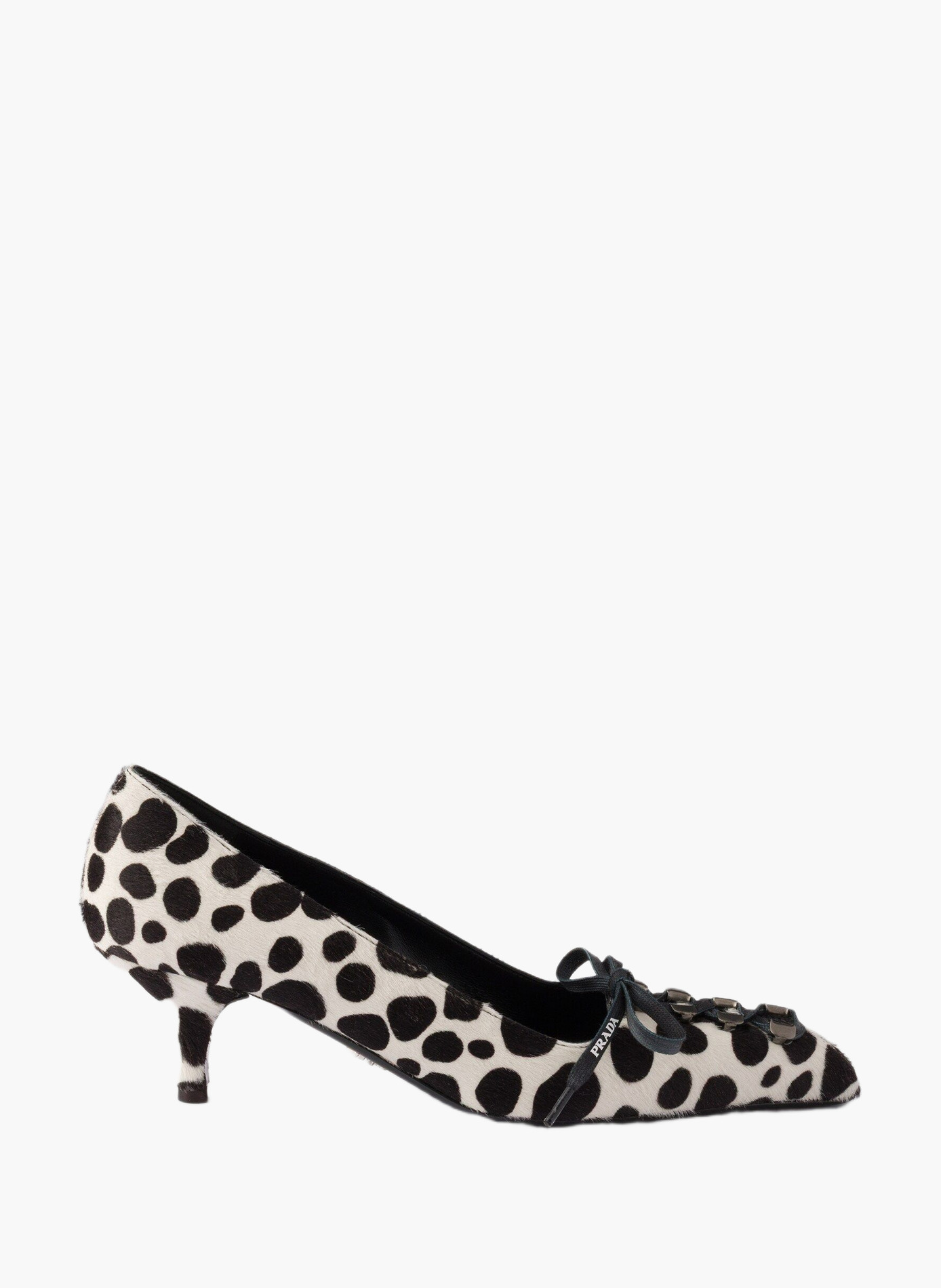Printed leather pumps PRADA Blanc