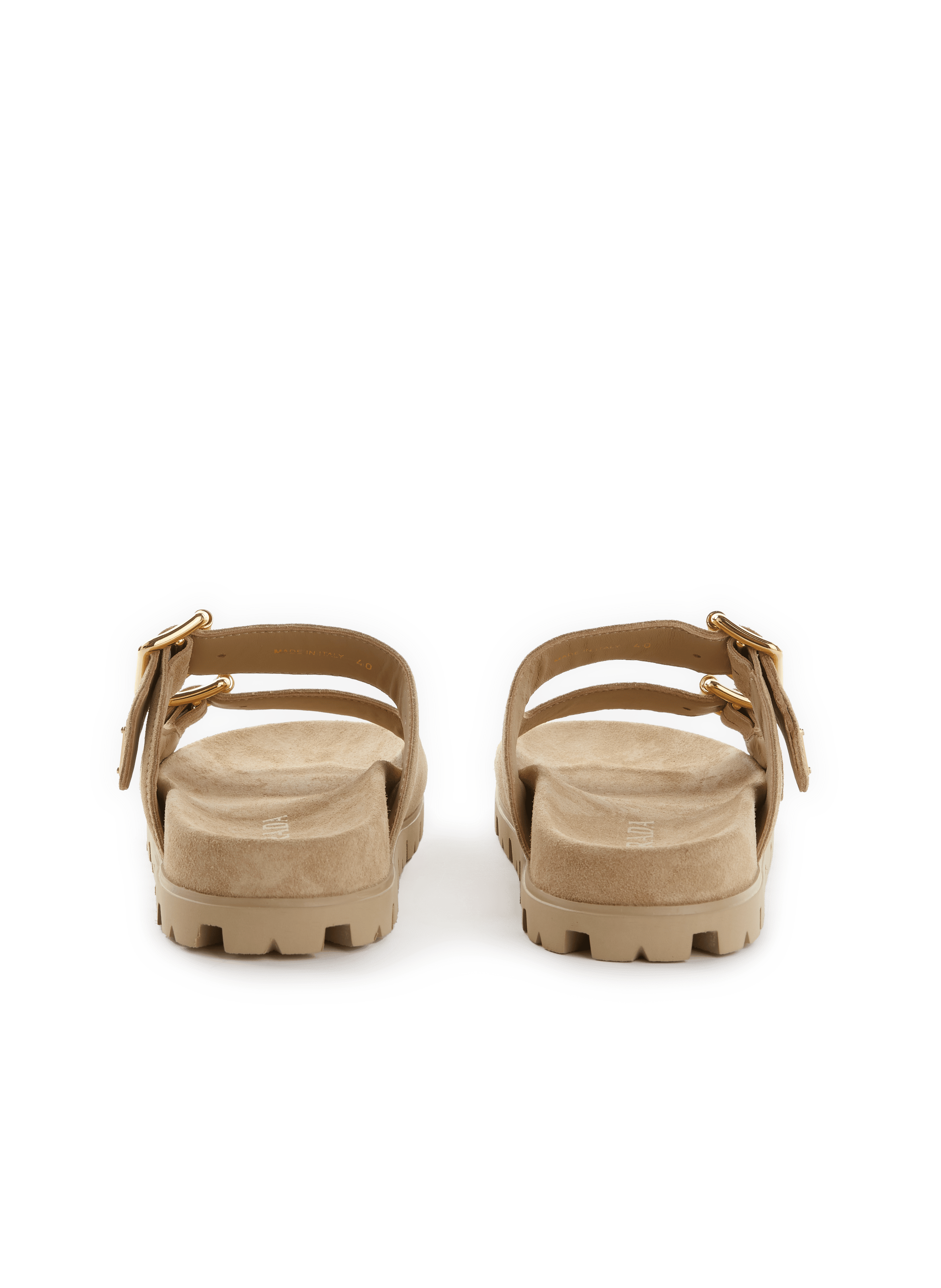 Flat leather sandals  PRADA Beige