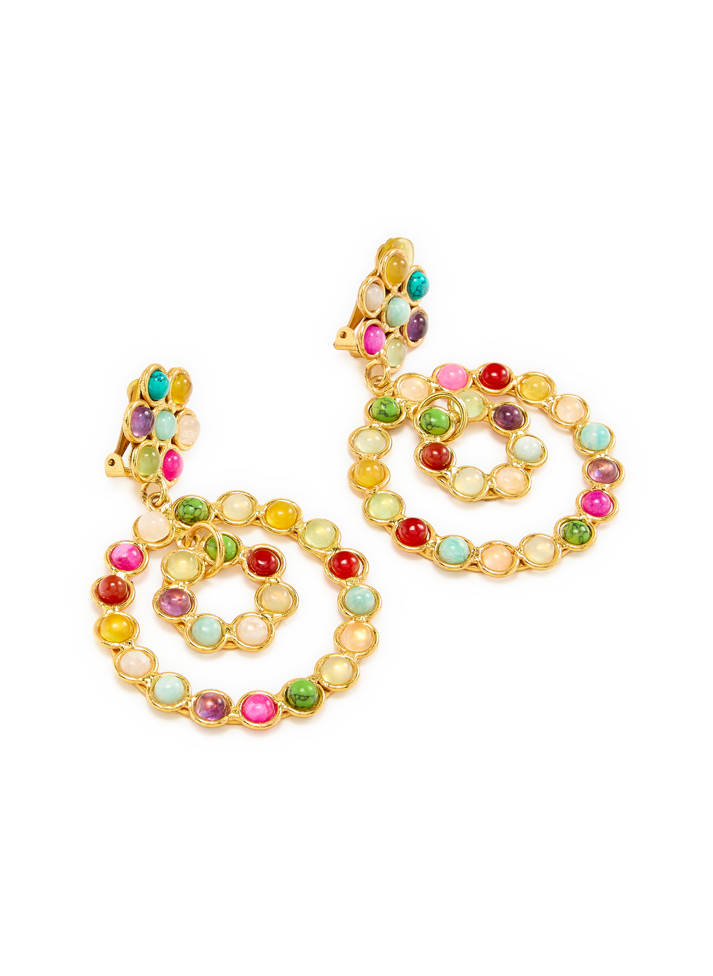 Boucles d'oreilles avec pierres serties SYLVIA TOLEDANO Multicolore