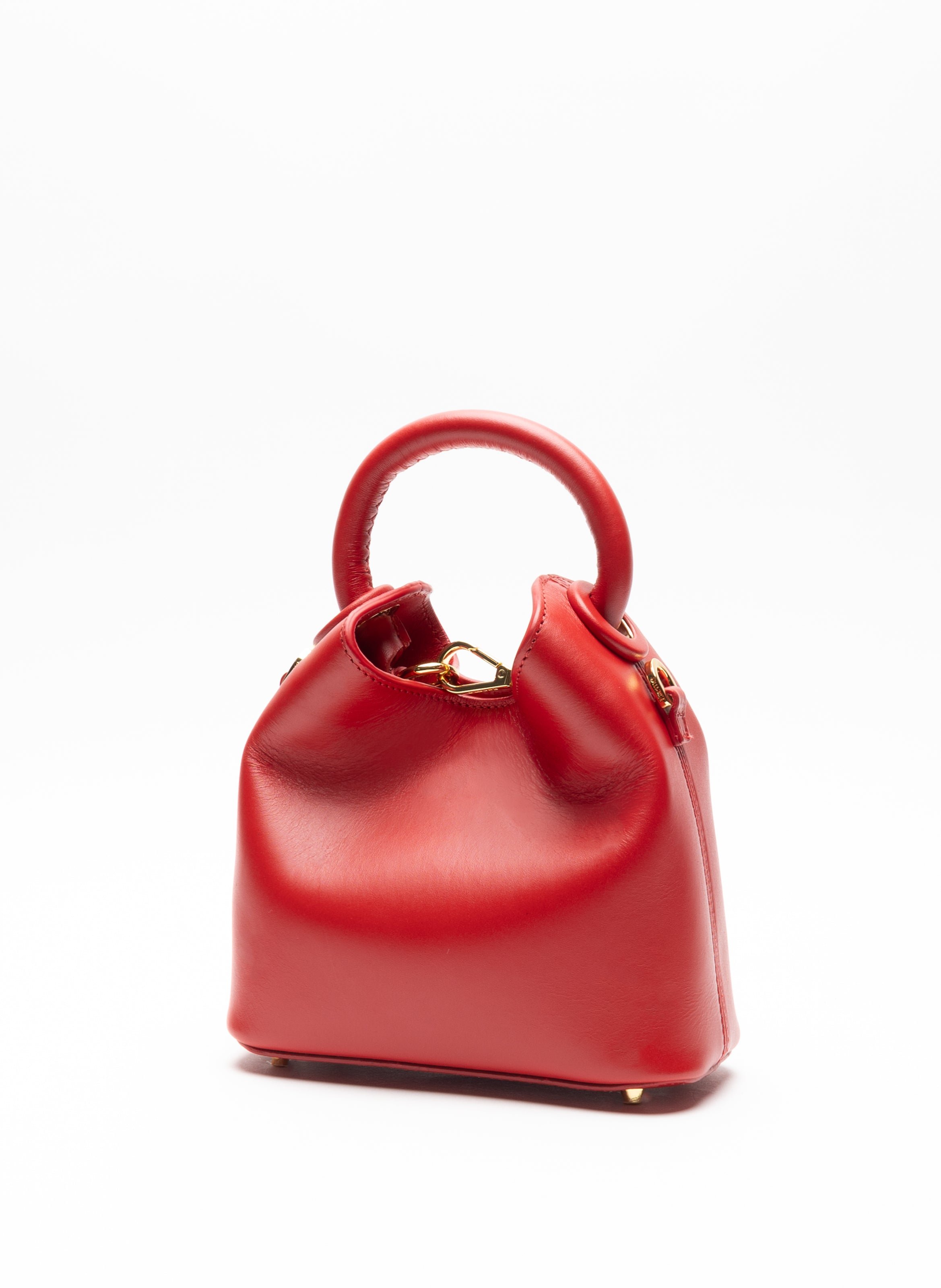 Sac madeleine en cuir ELLEME Rouge