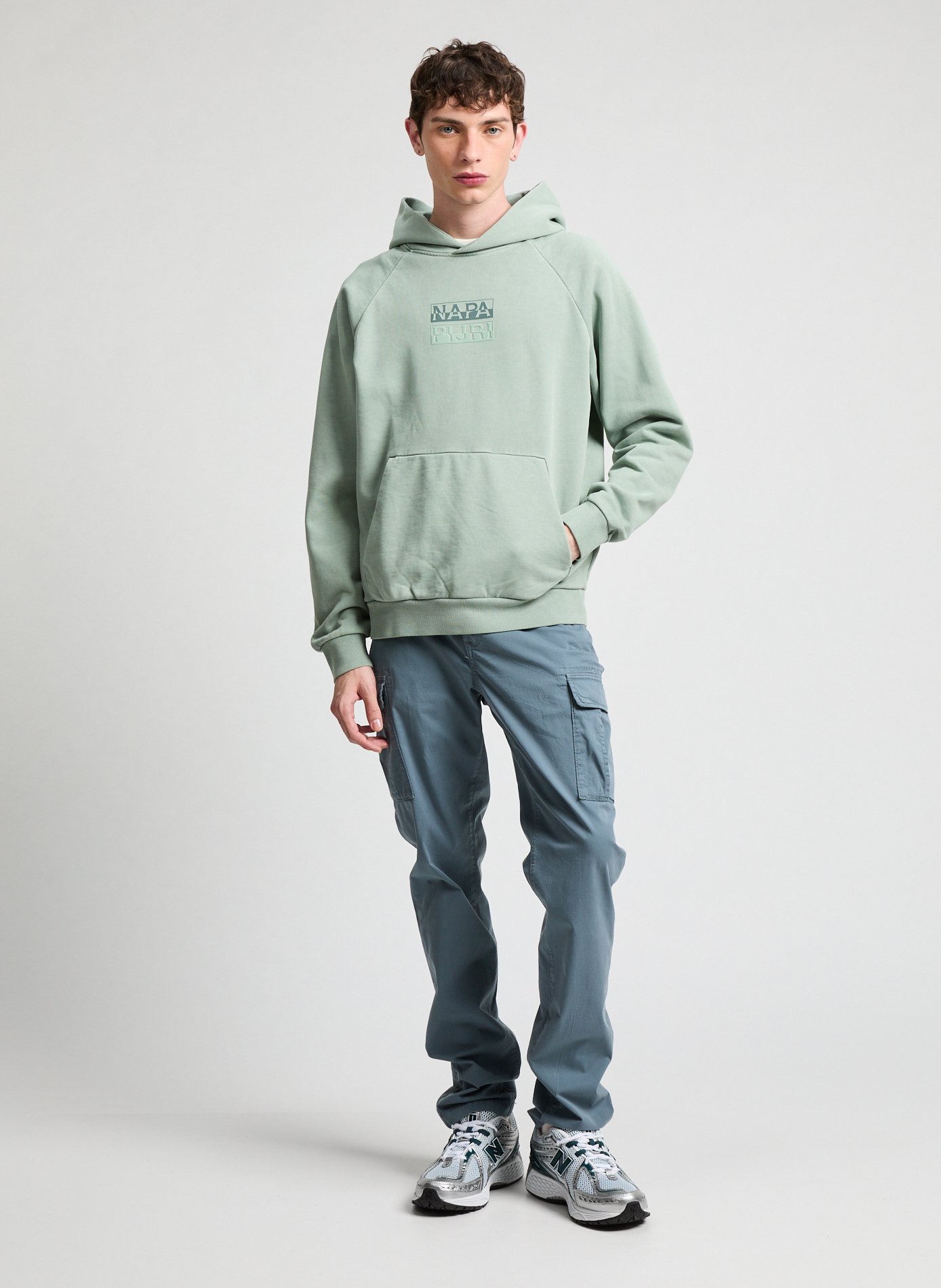 Straight printed cotton sweatshirt NAPAPIJRI Green
