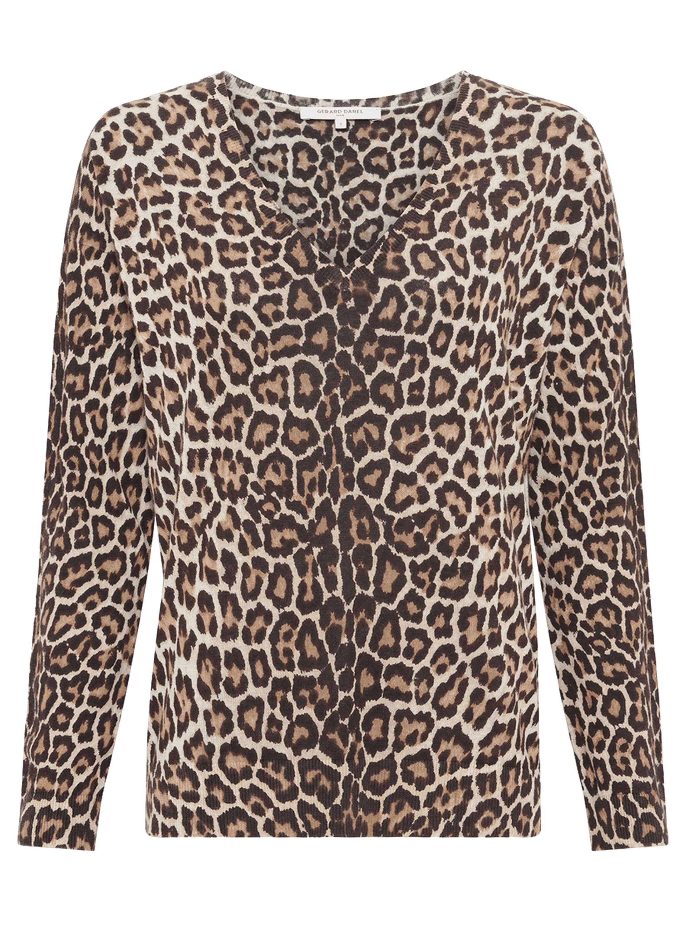Pull léopard en lin et coton - jazia GERARD DAREL Marron