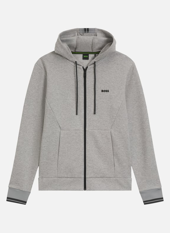 Sweat zippé à capuche Argent by BOSS BOSS Sweat zippé à capuche Argent