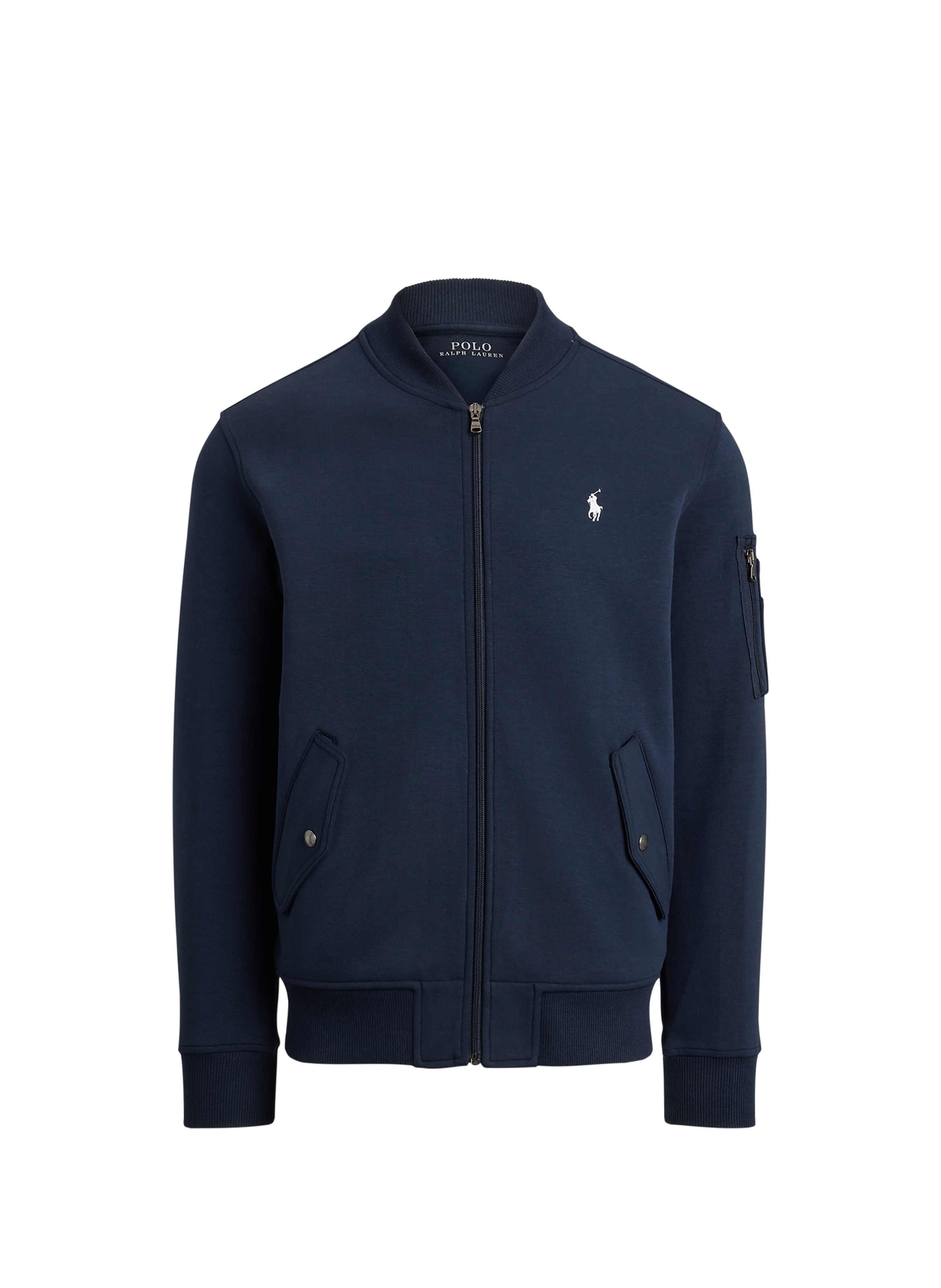 Cotton-blend zip-up sweatshirt Blue