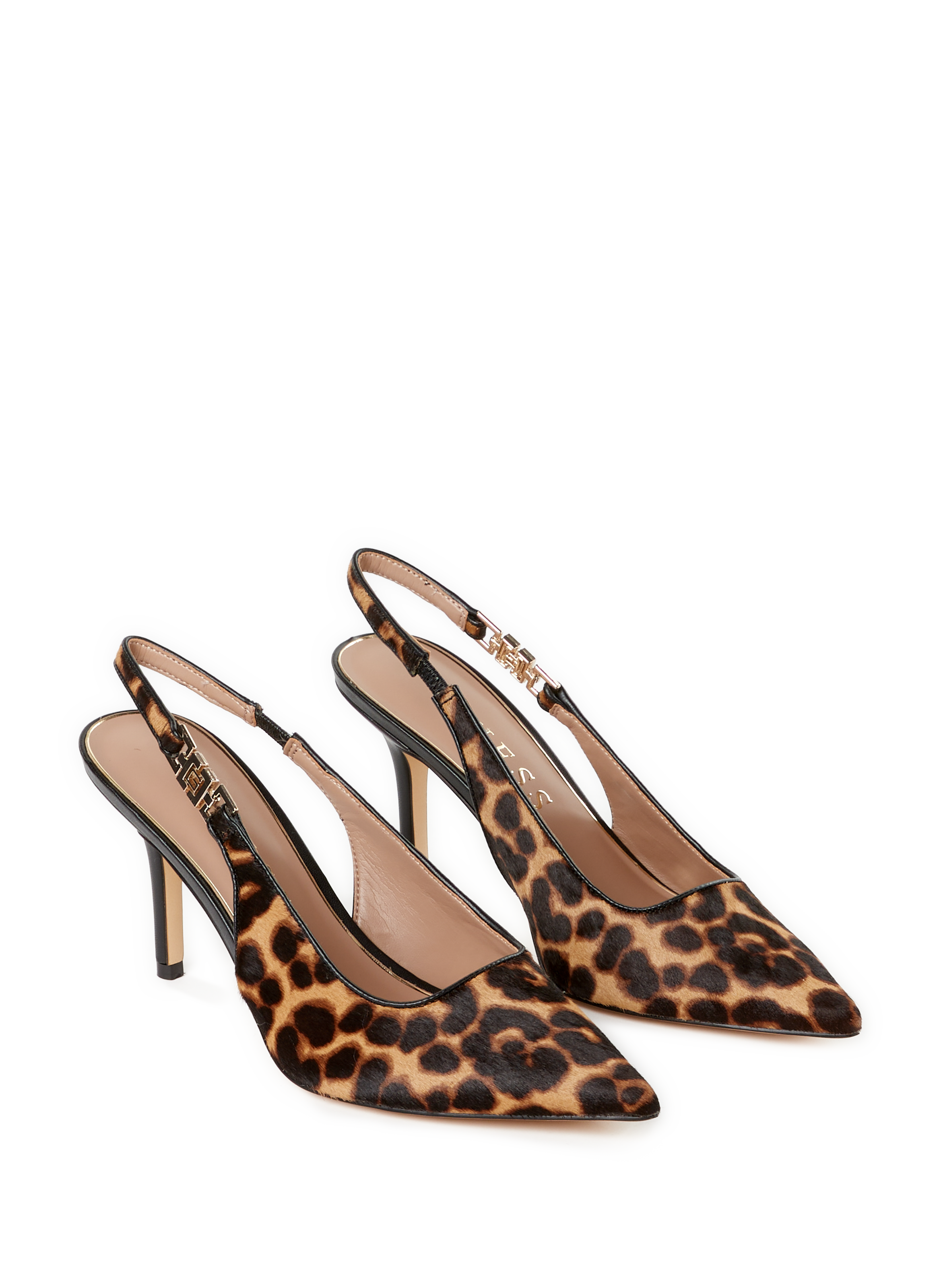 Slingback en cuir mélangé GUESS Marron