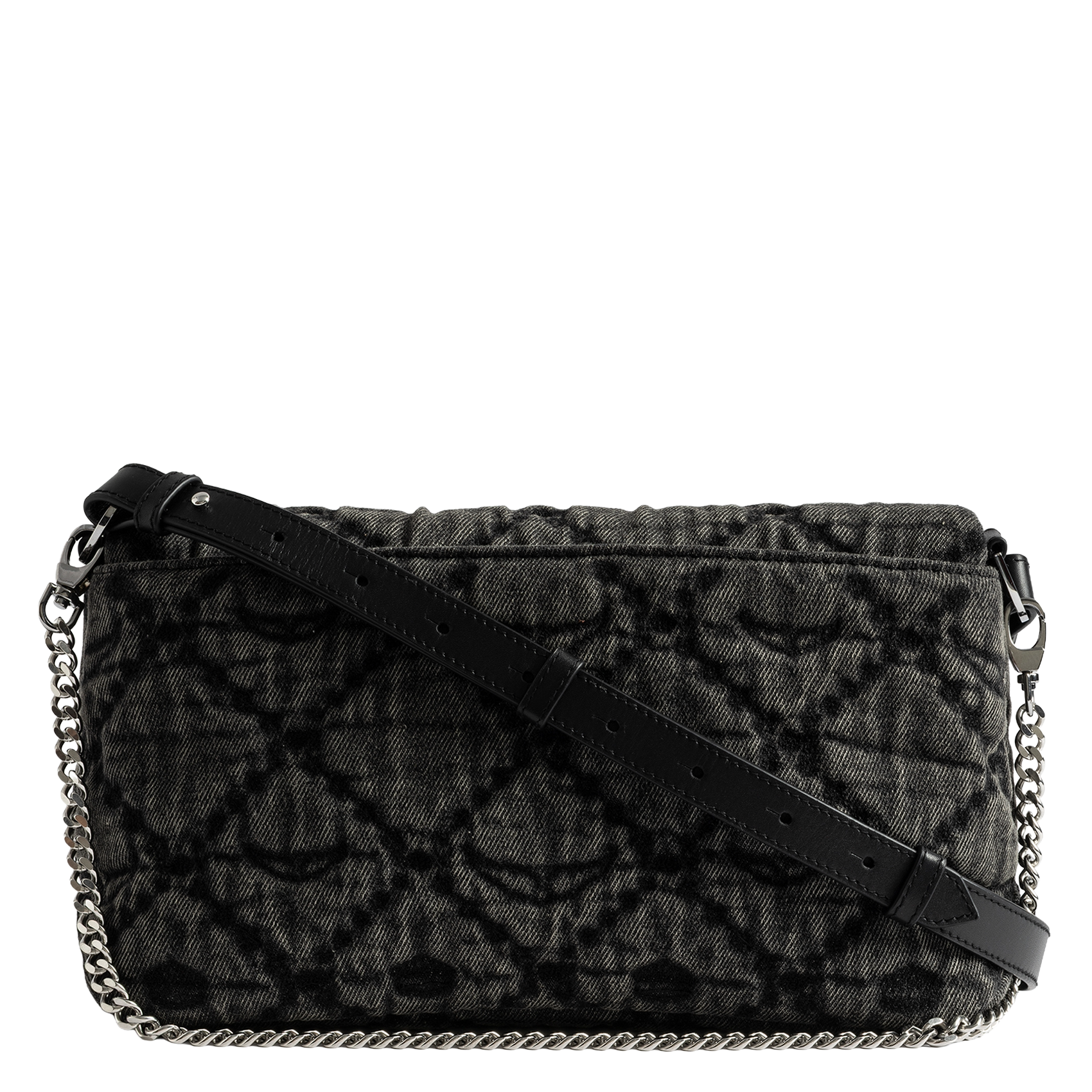 Sac bandoulière en denim rocky ii ZADIG&VOLTAIRE Gris