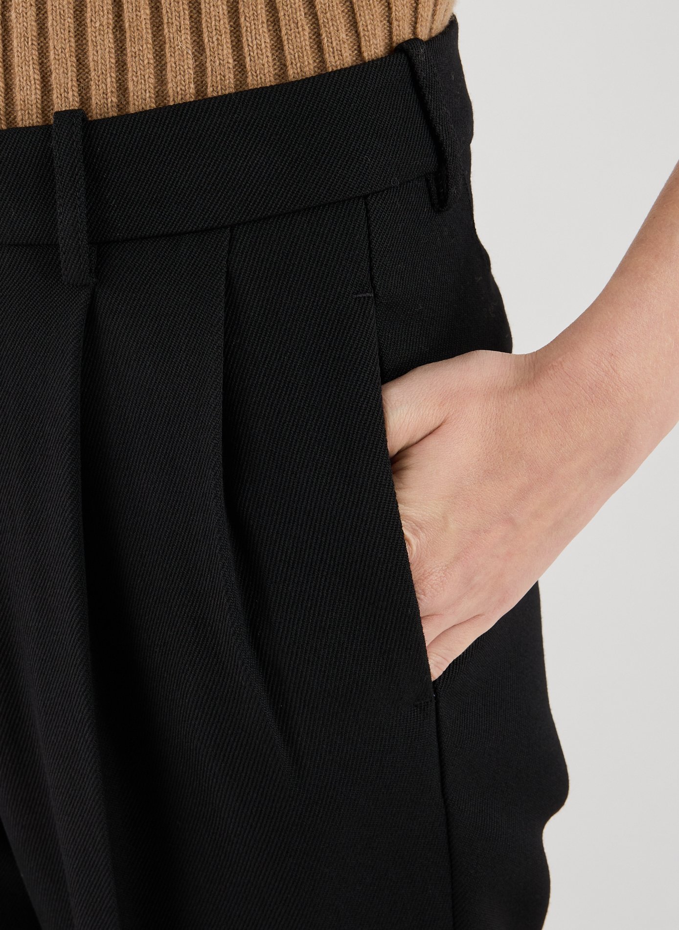 Pleated virgin wool trousers VICTORIA BECKHAM Black