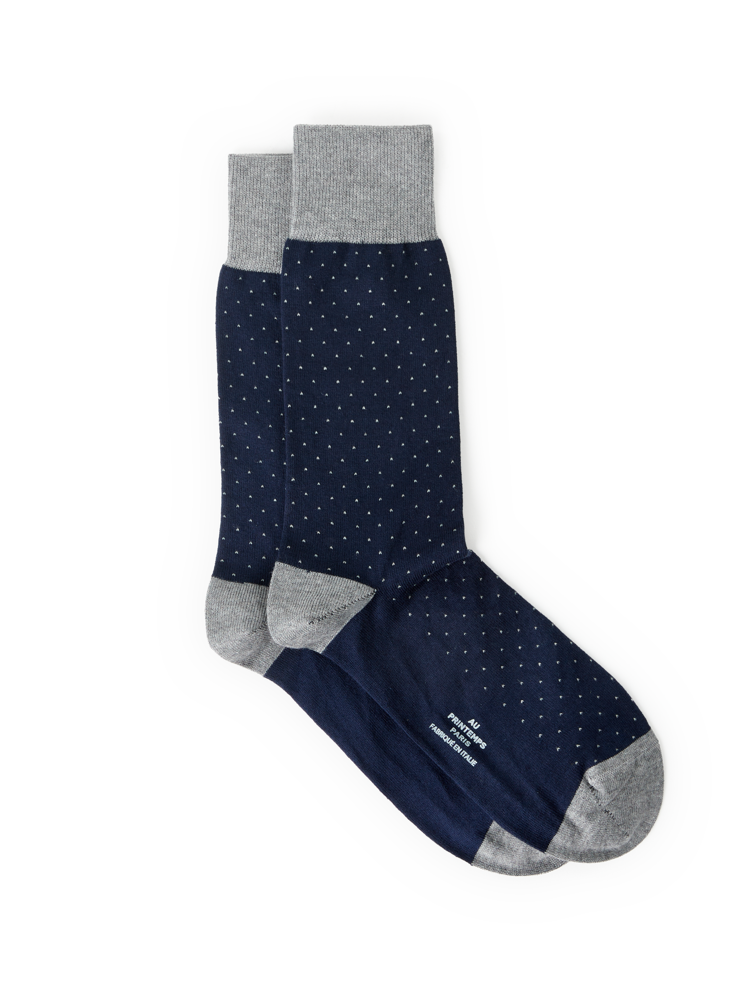 AU PRINTEMPS PARIS Lot de deux paires de chaussettes hautes en coton mélangé Multicolore