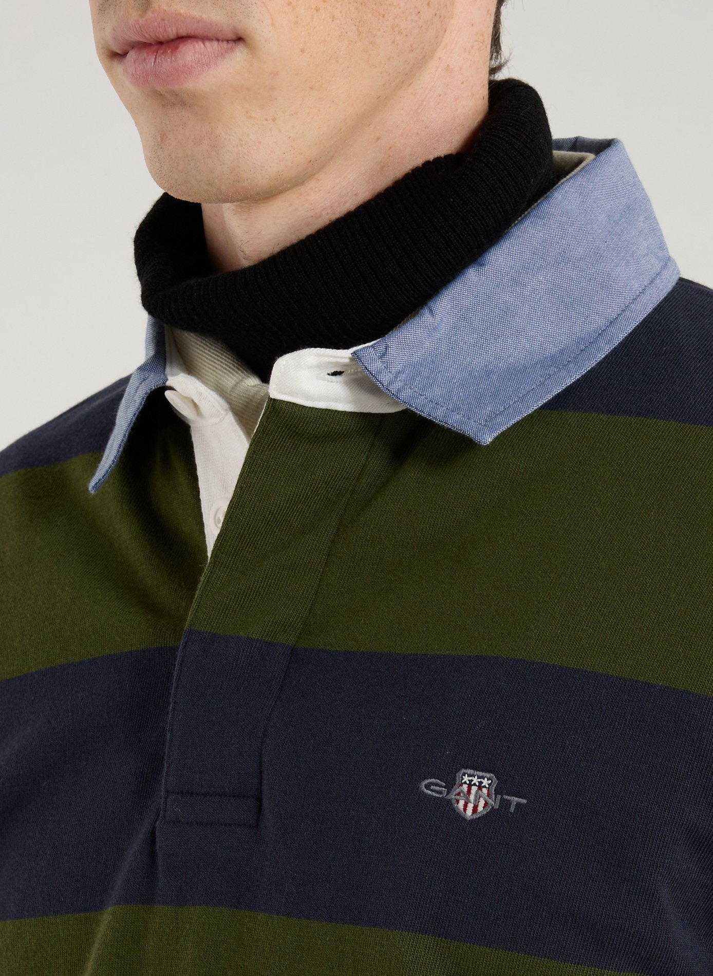 Long-sleeved cotton polo shirt GANT Green