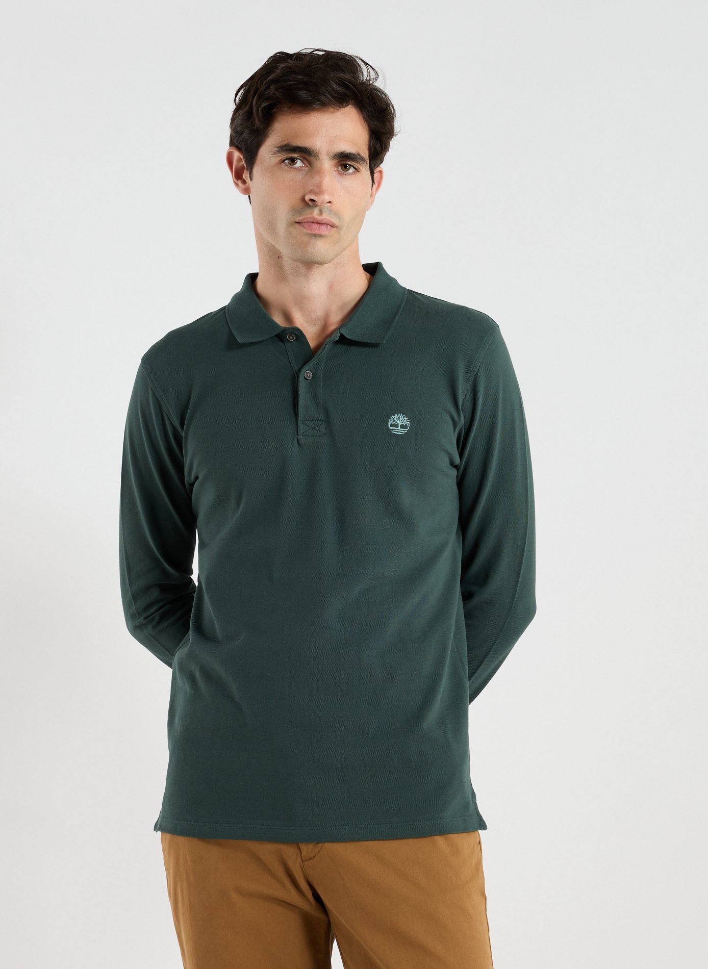 TIMBERLAND Polo manches longues en coton Vert
