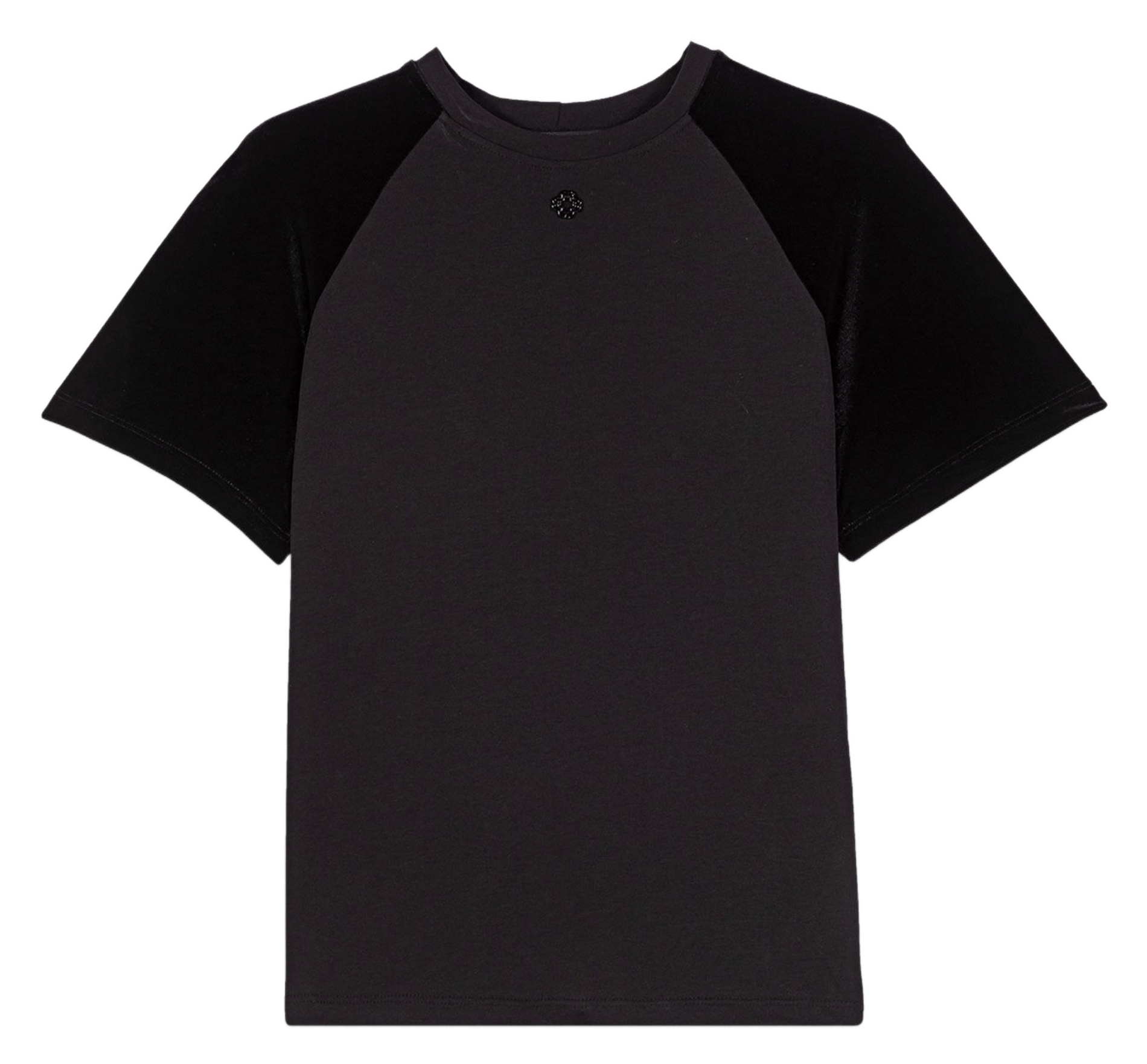 Tee-shirt col rond en coton MAJE Noir