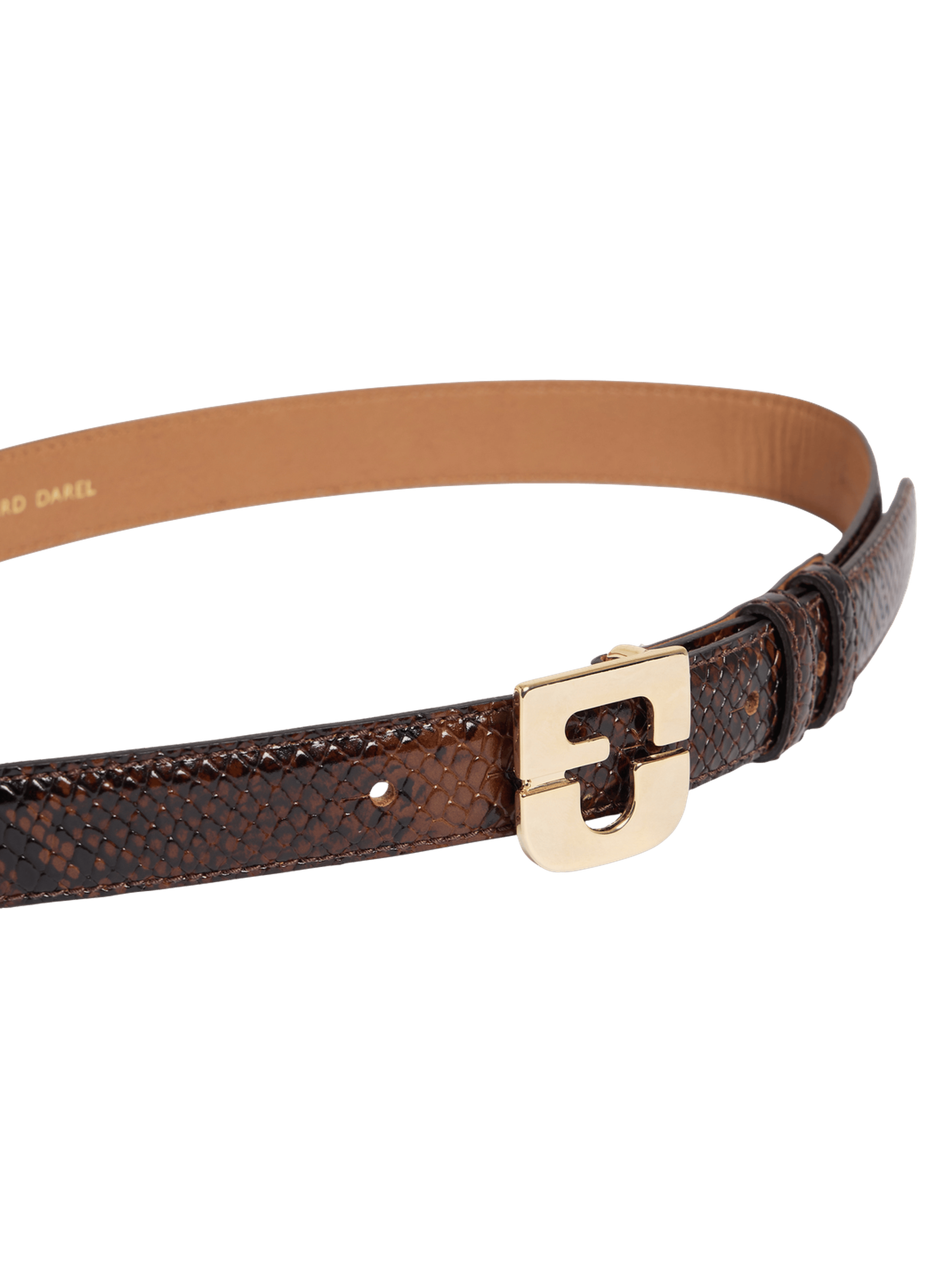 Ceinture signature en cuir effet python - le lauren GERARD DAREL Marron