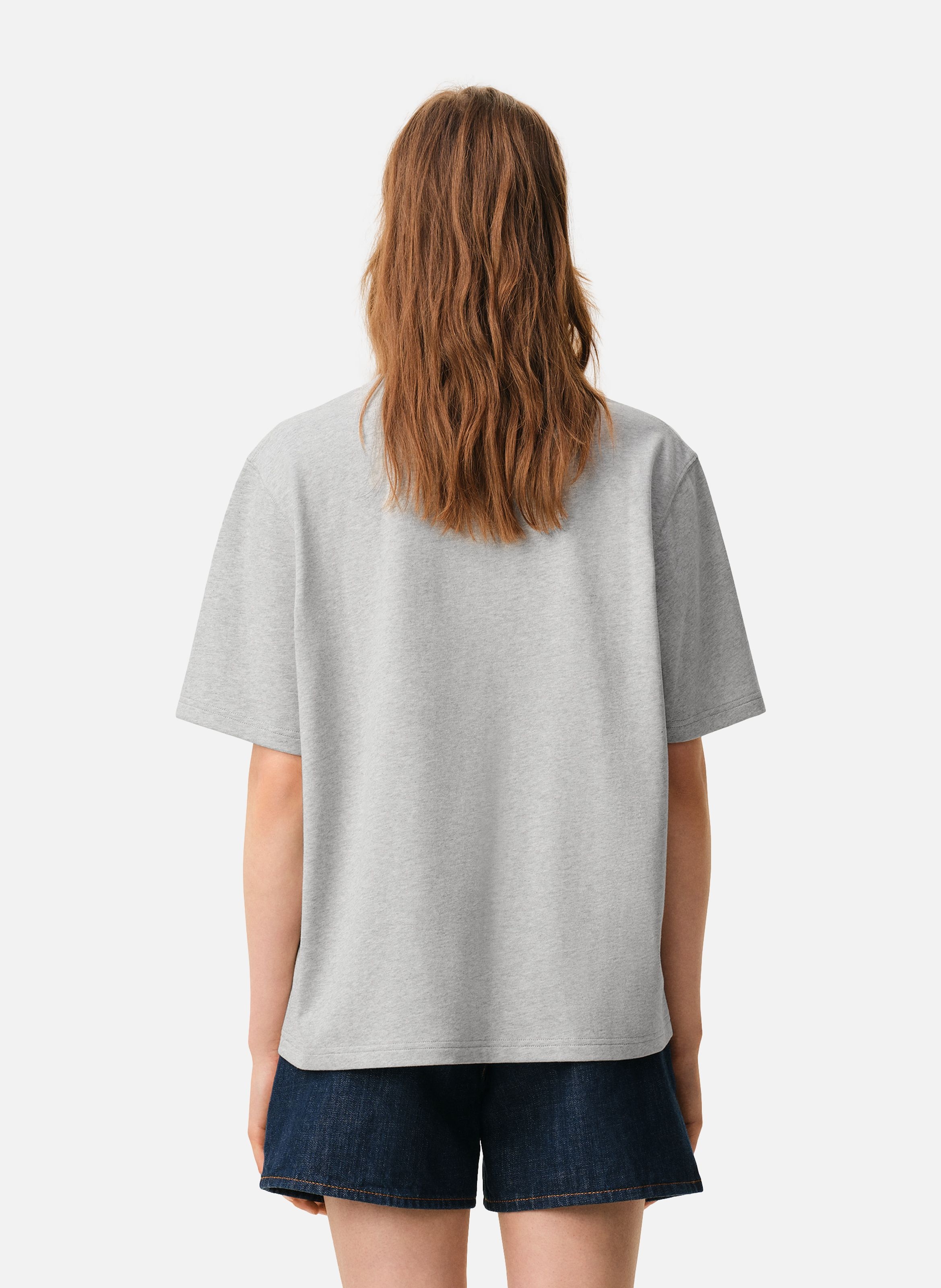 T-shirt unisexe en coton ami de coeur embossé AMI PARIS Gris
