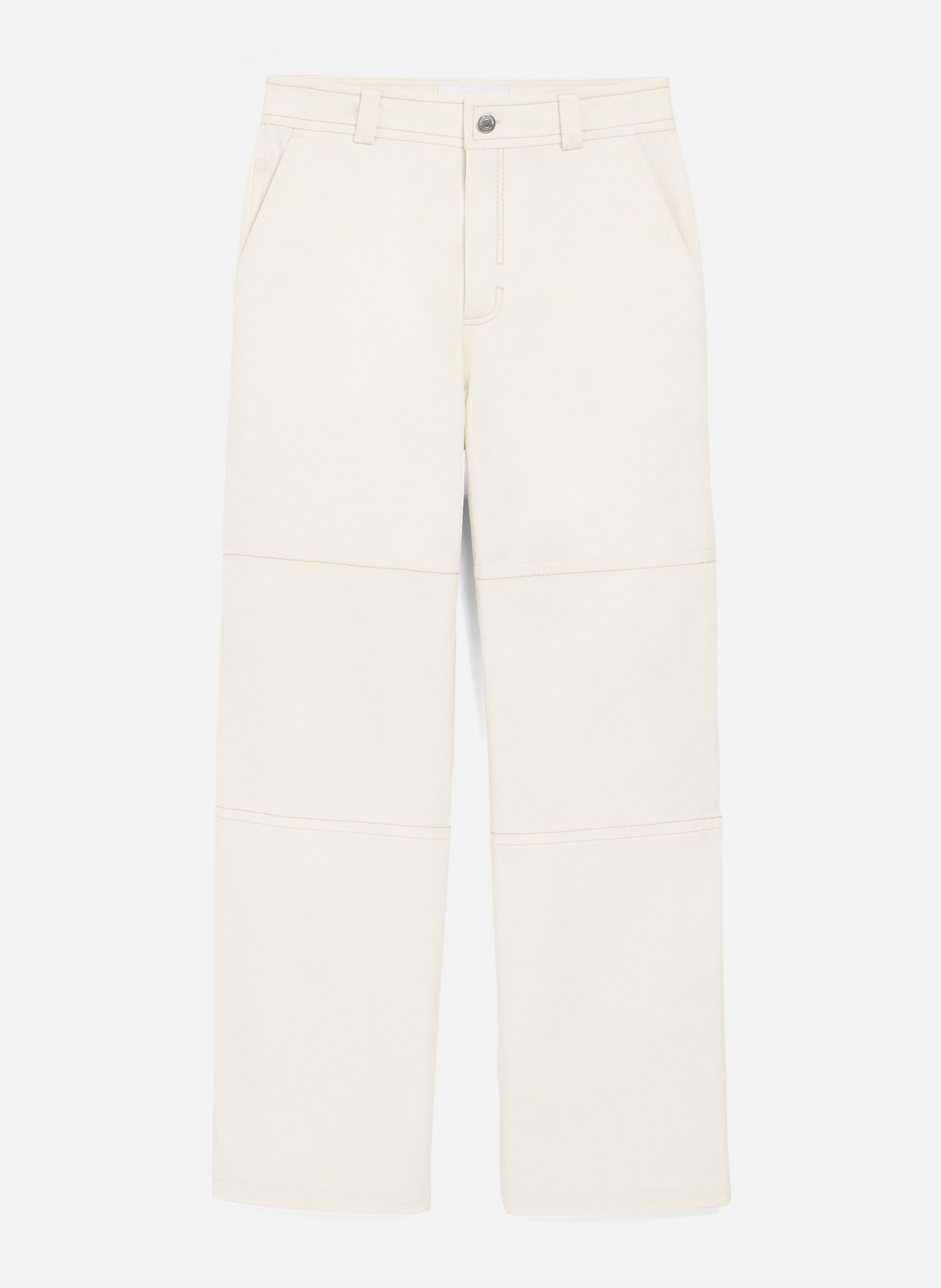 Pantalon worker en coton AMI PARIS Blanc