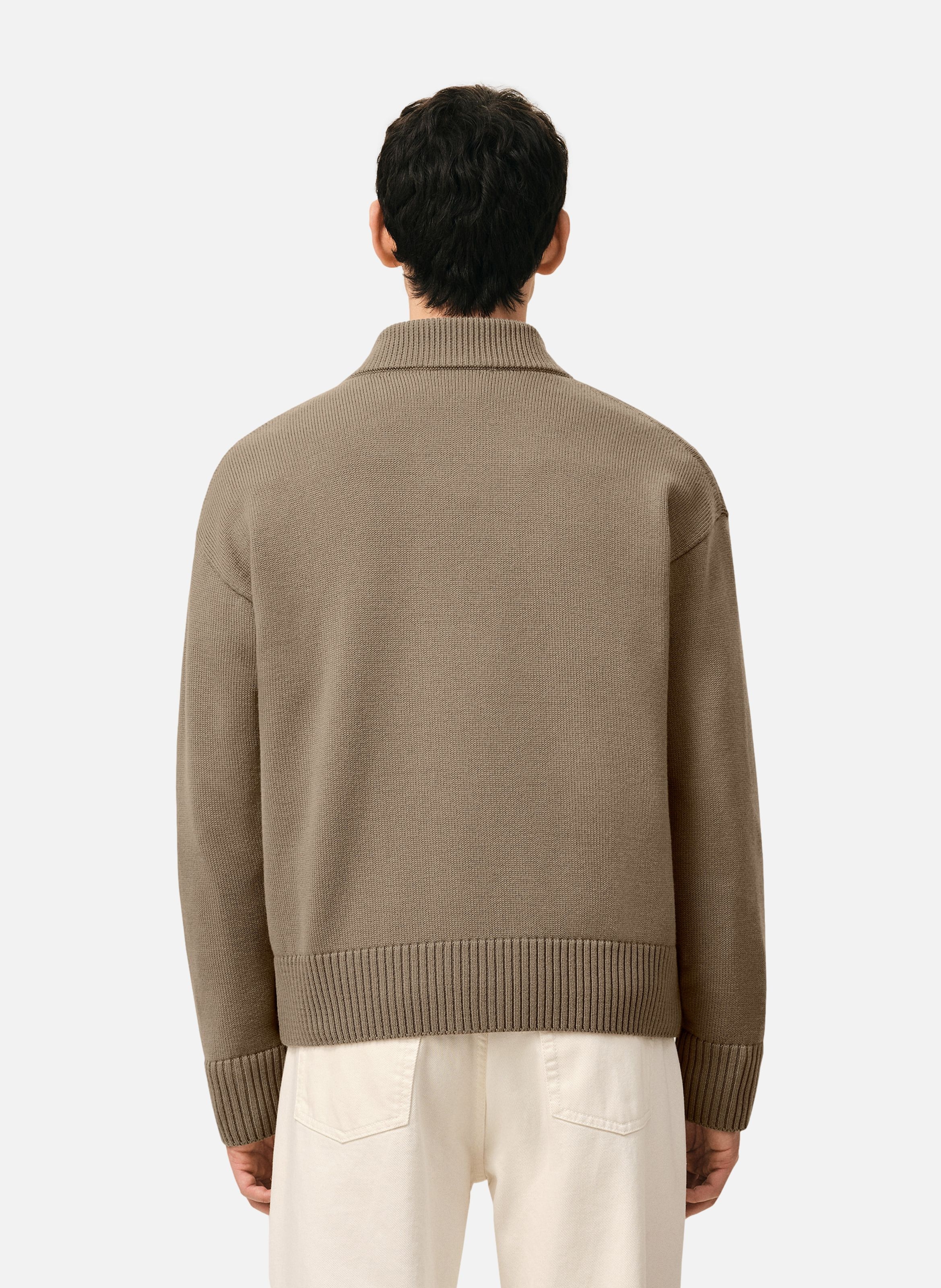 Cardigan ami de coeur en laine unisexe AMI PARIS Beige