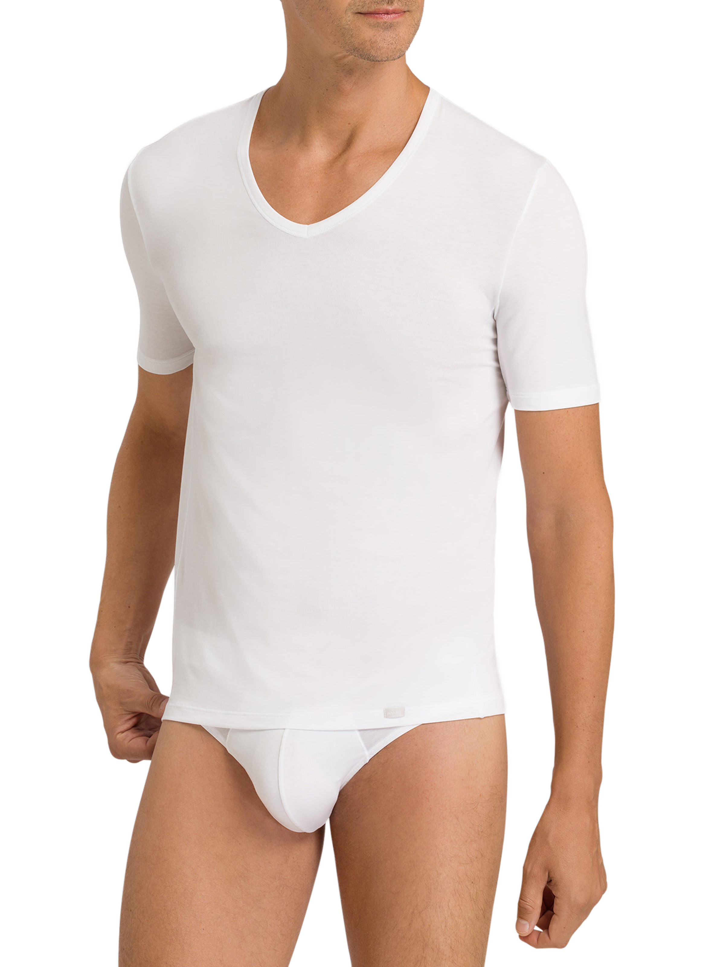 Cotton-blend V-neck T-shirt HANRO White