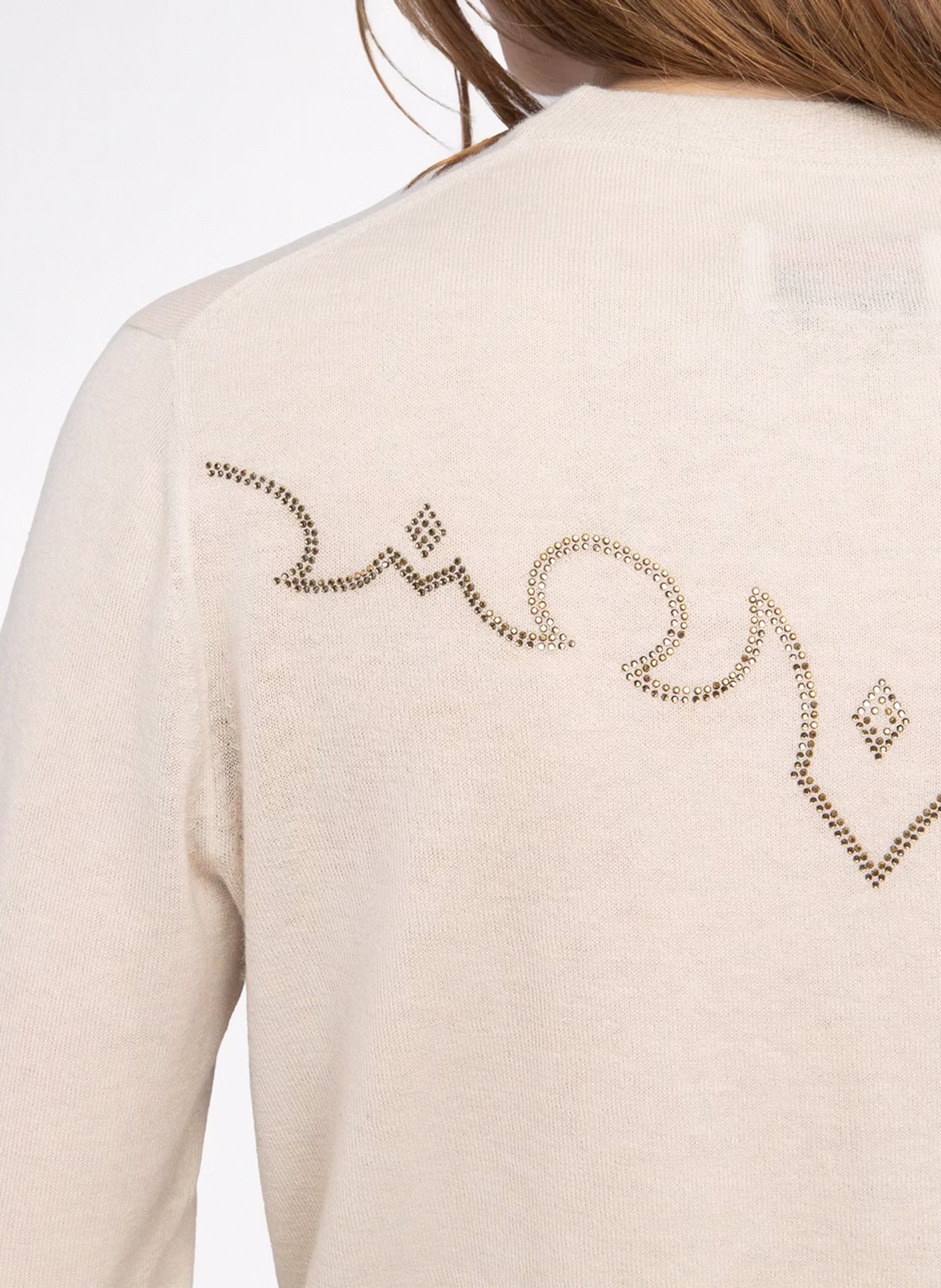 Sweat droit skull strass en cachemire miss ZADIG&VOLTAIRE Blanc