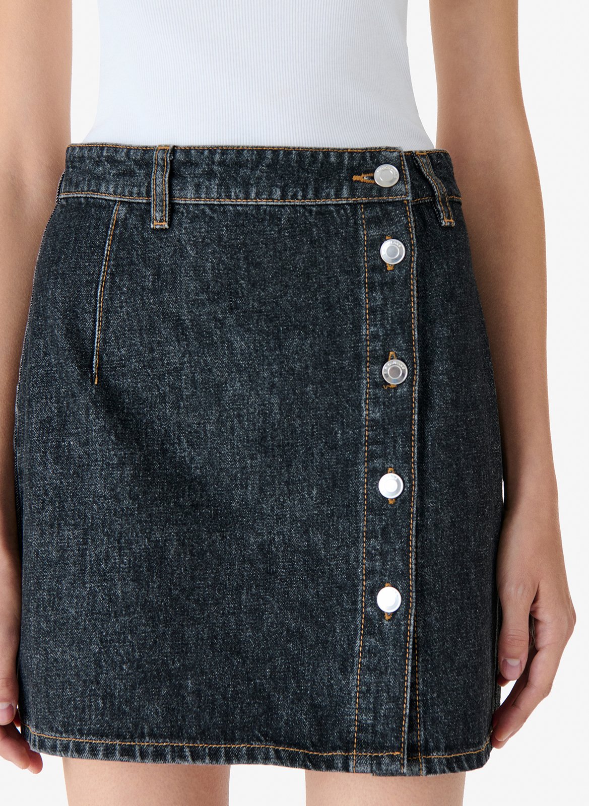 Jupe courte boutonnée en jean isya IRO Bleu