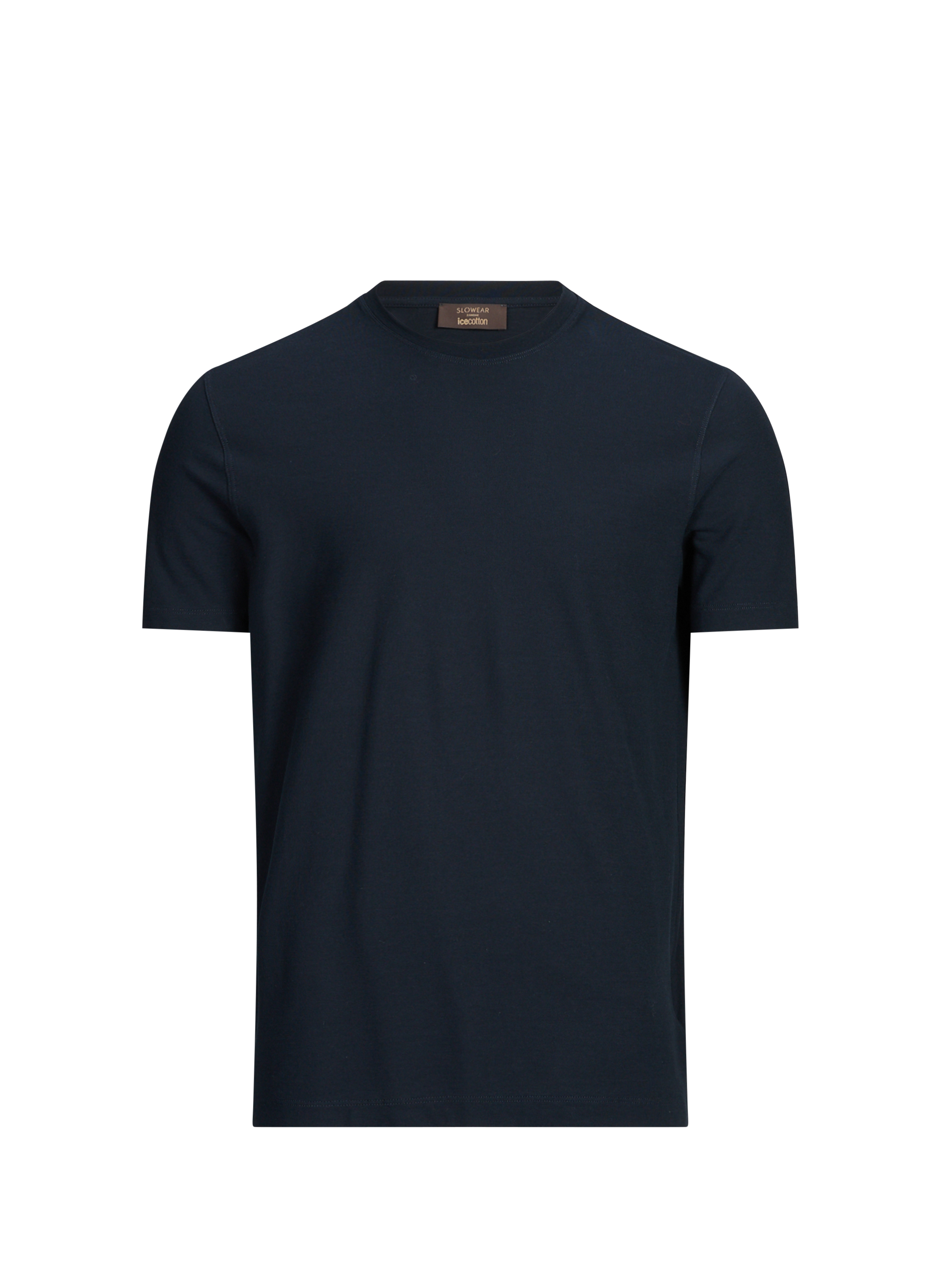 Plain round neck cotton T-shirt SLOWEAR Blue