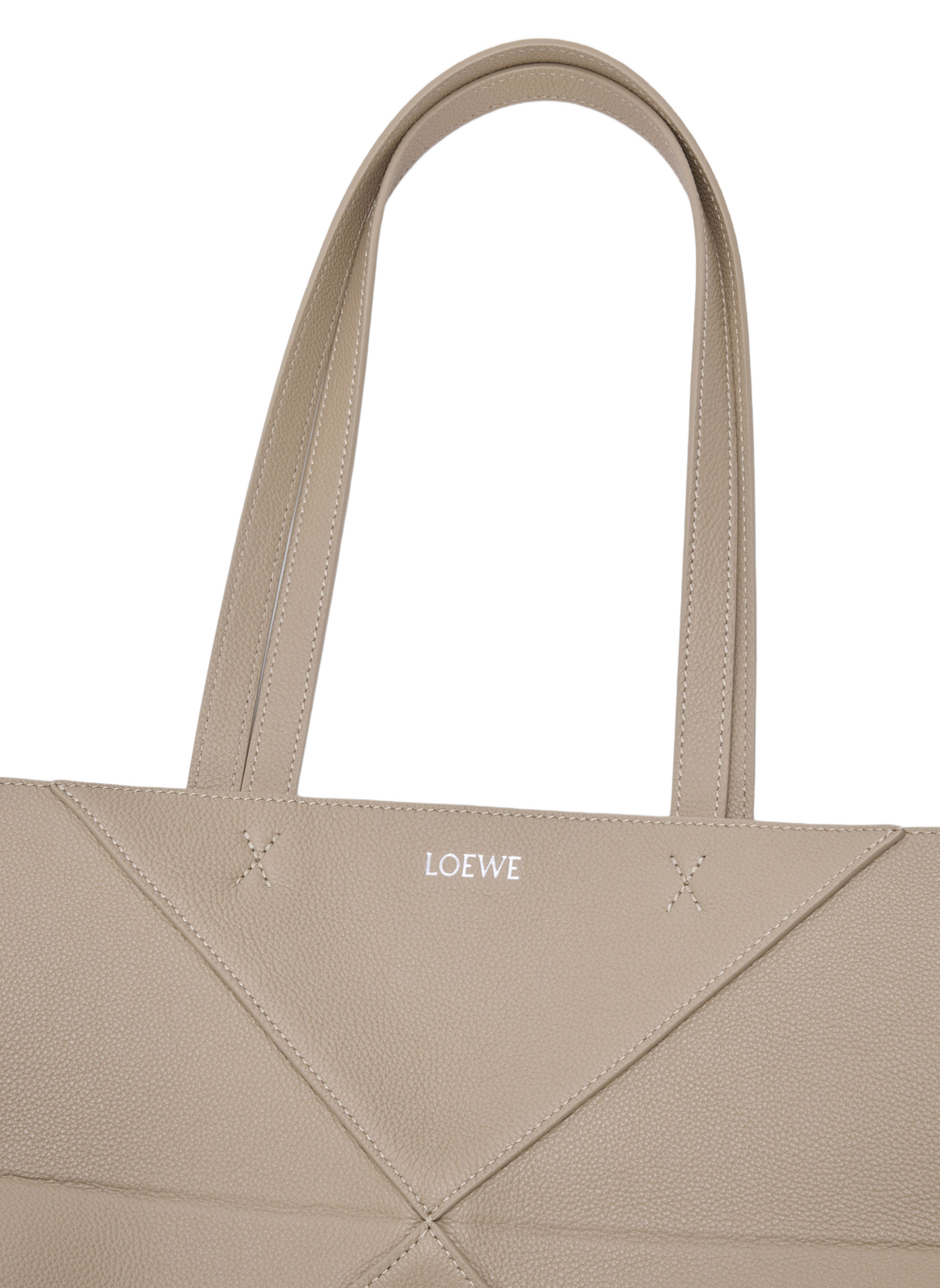 Medium horizontal Puzzle Fold tote in soft grained calf leather LOEWE Beige