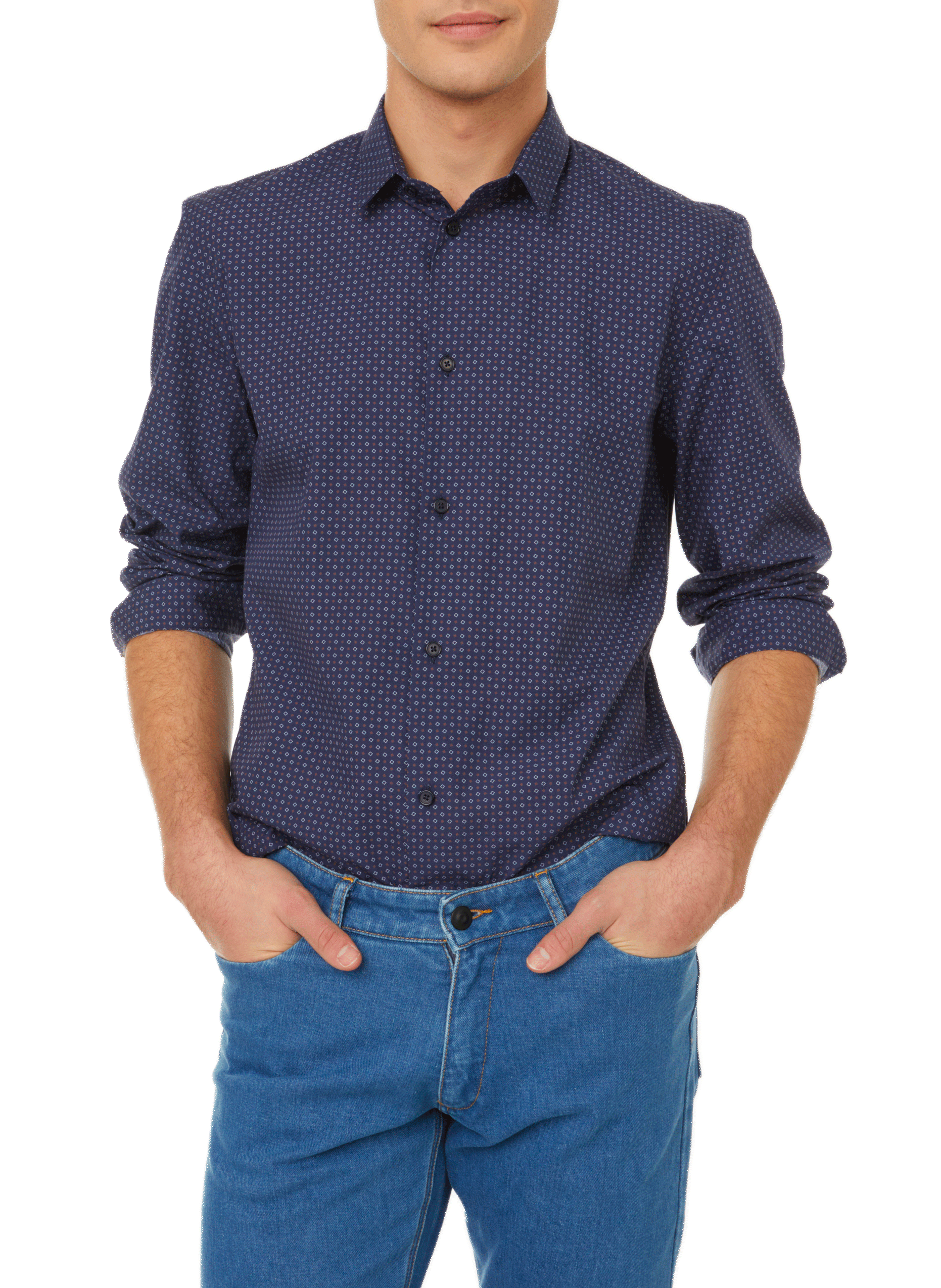 Printed cotton poplin shirt AU PRINTEMPS PARIS Multicolour