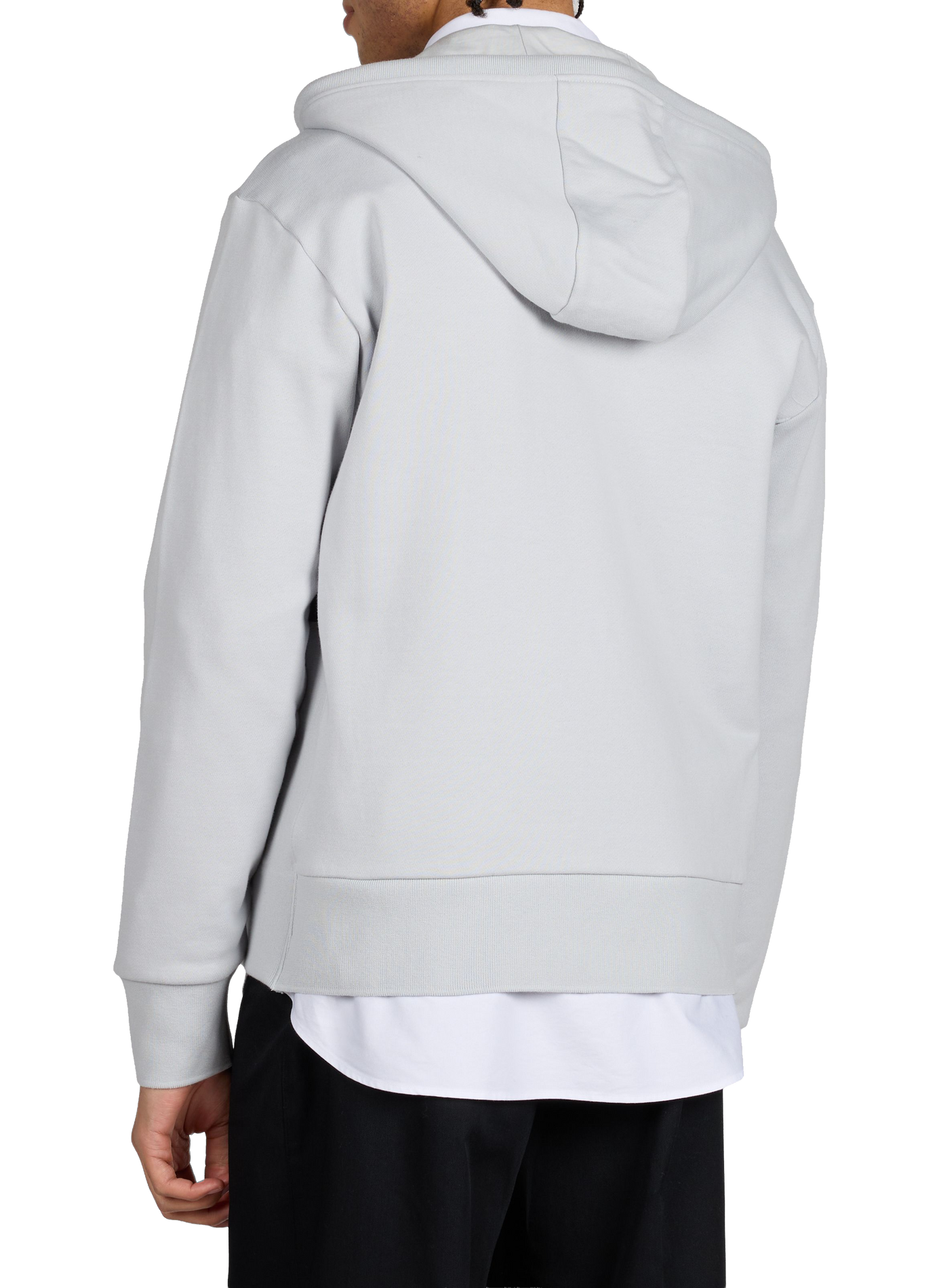 Sweat zippé à capuche en coton THOM BROWNE Gris