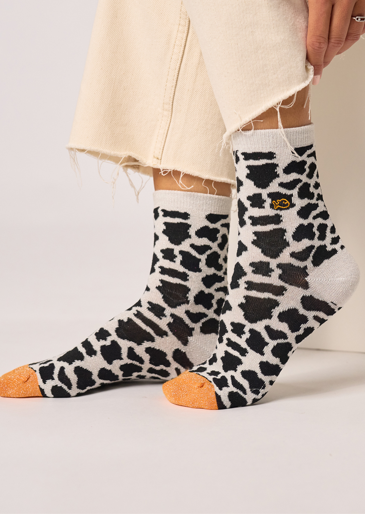 Chaussettes en coton peigné vache BILLYBELT Noir