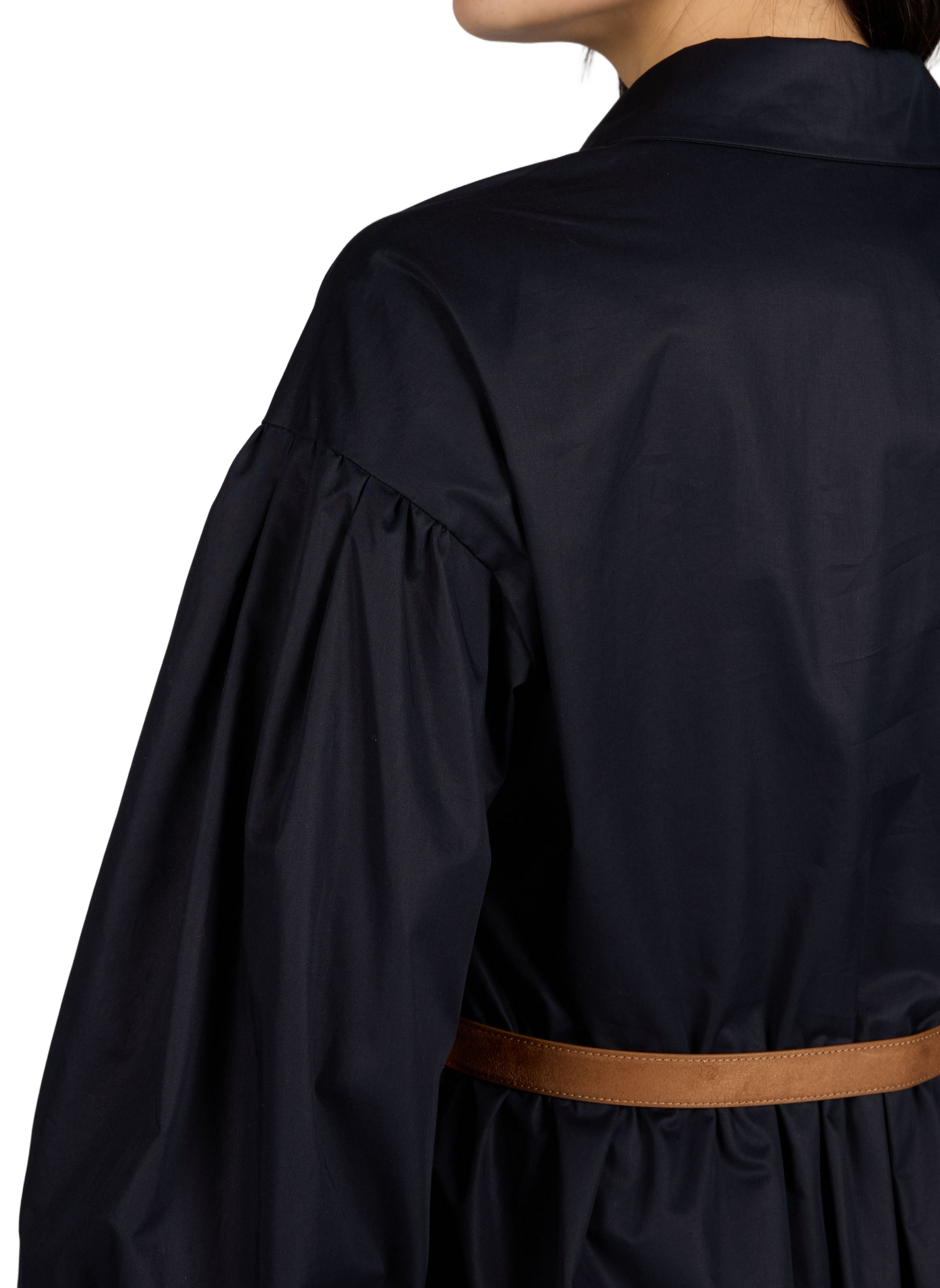 Robe longue avec ceinture amovible en coton MAX MARA STUDIO Bleu