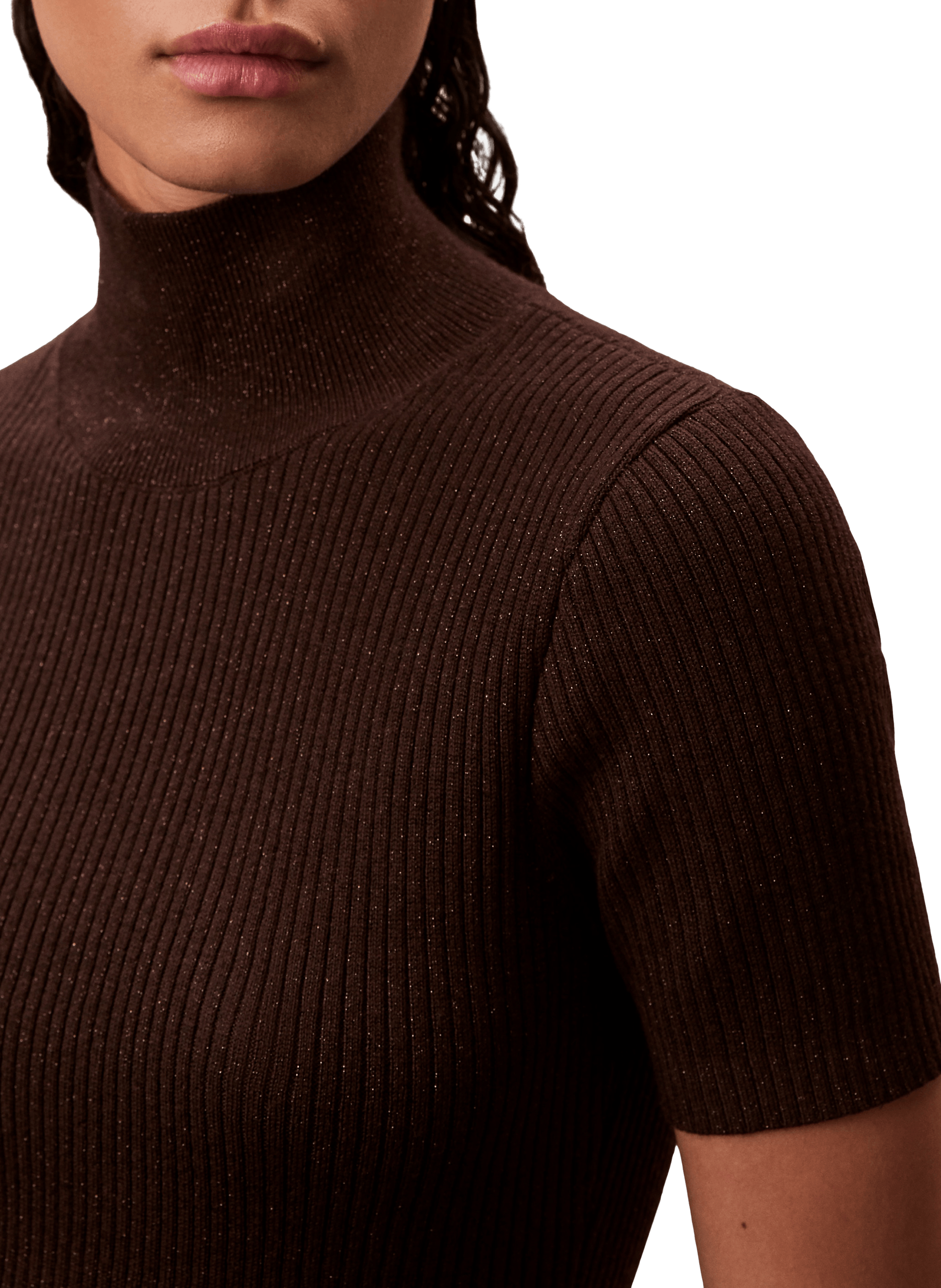 High-neck mini dress CALVIN KLEIN Brown